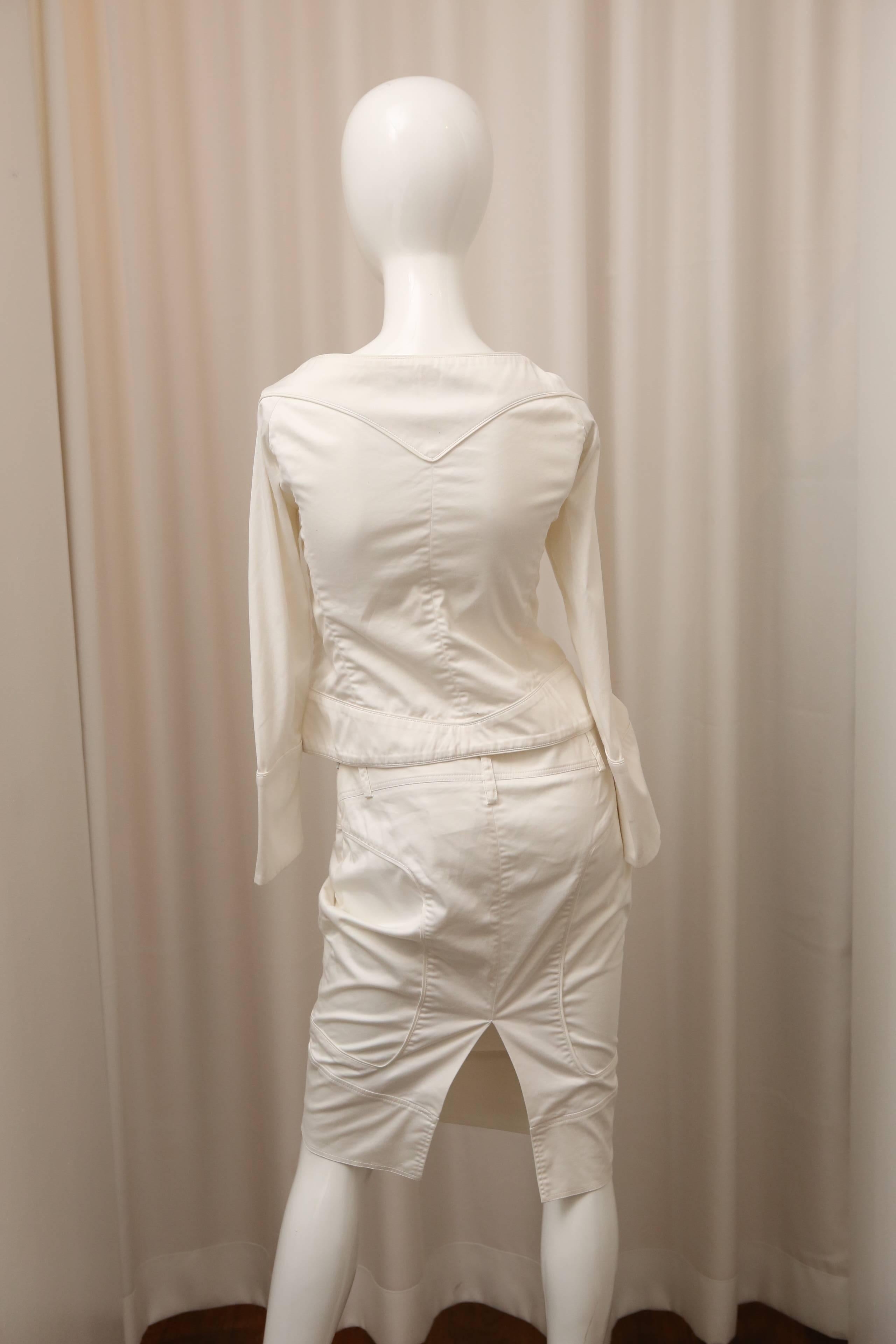 Women's Gucci 2 PC Ivory Skirt Suit 