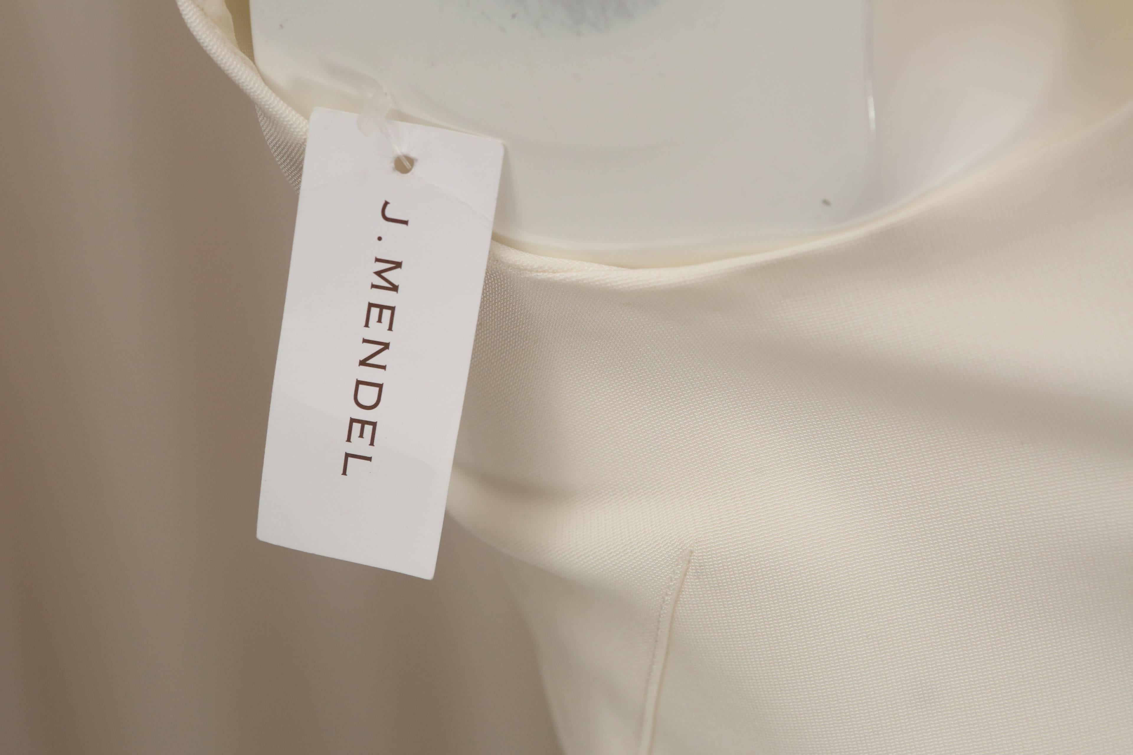 J.Mendel Cap-Sleeve Ivory Cocktail Dress 1