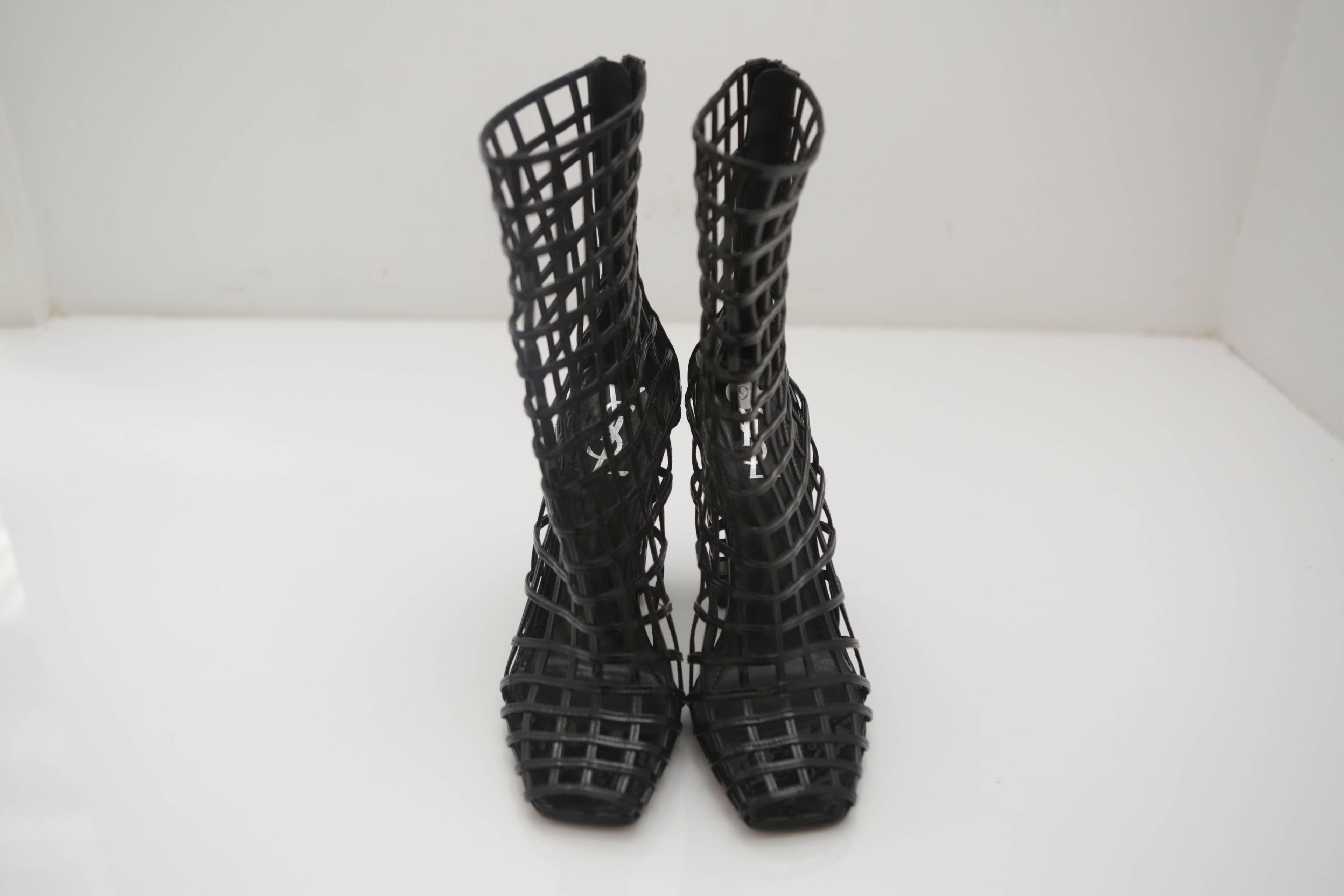 ysl caged booties