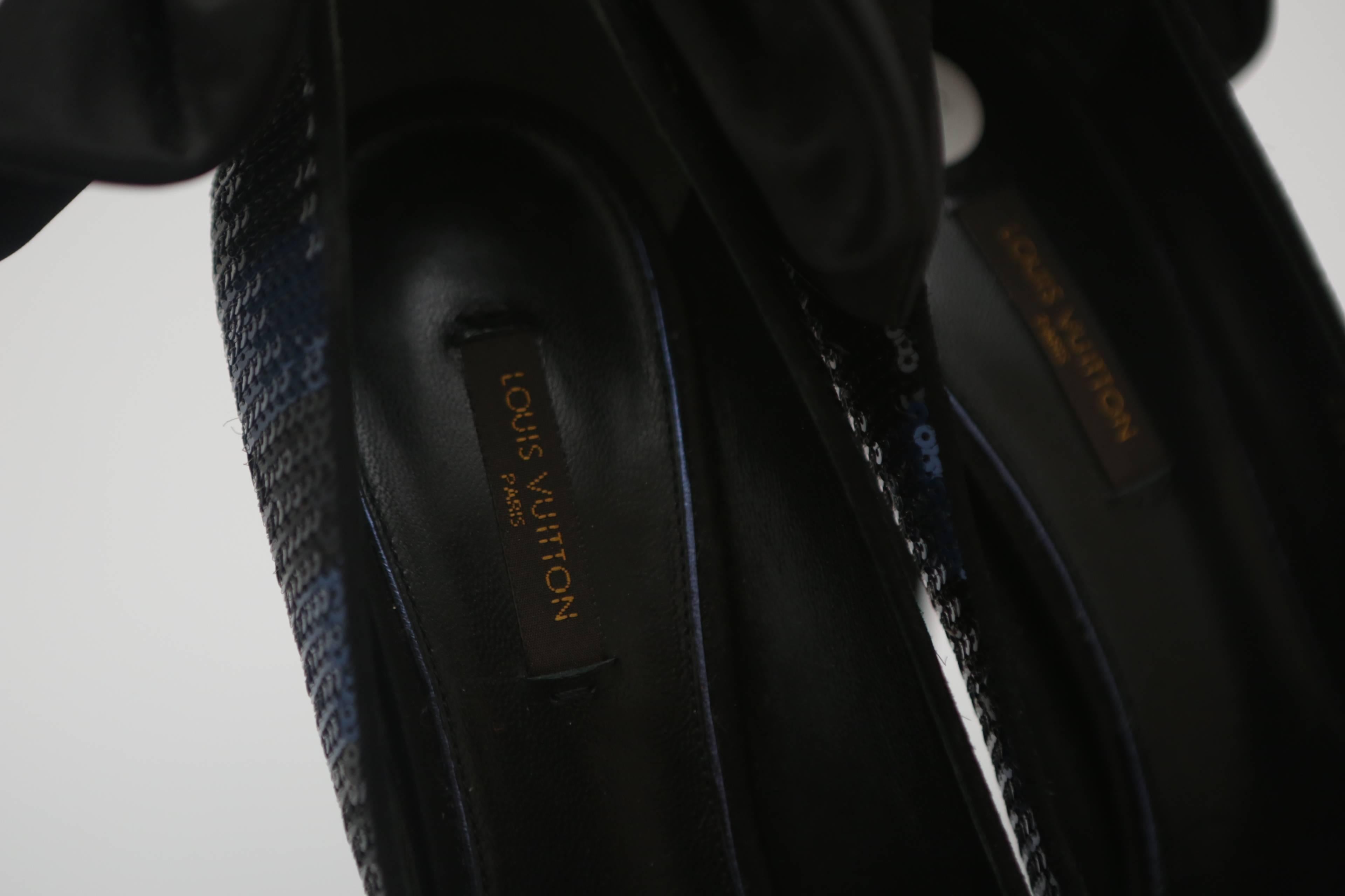 Women's Louis Vuitton Sequin Peep-toe Pumps with Bow