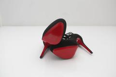 Christian Louboutin Black Suede Caged Booties