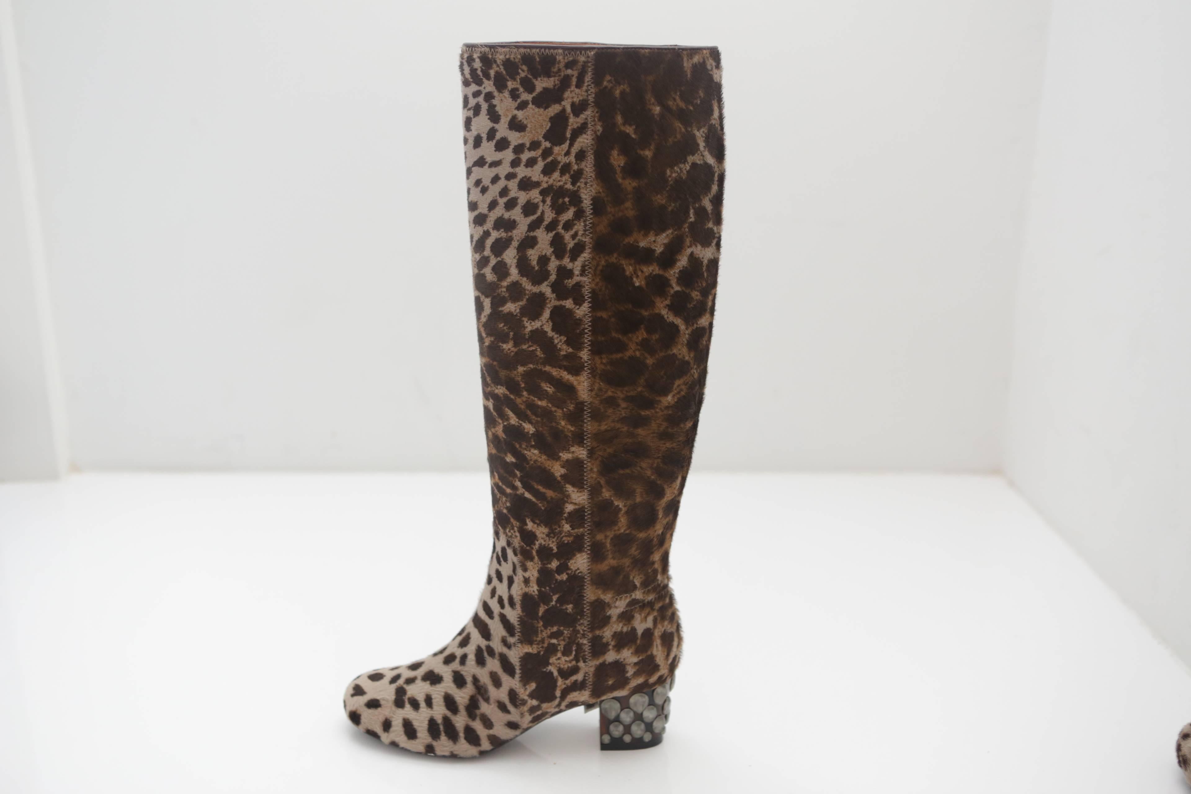 Women's Lanvin Leopard Print Boots