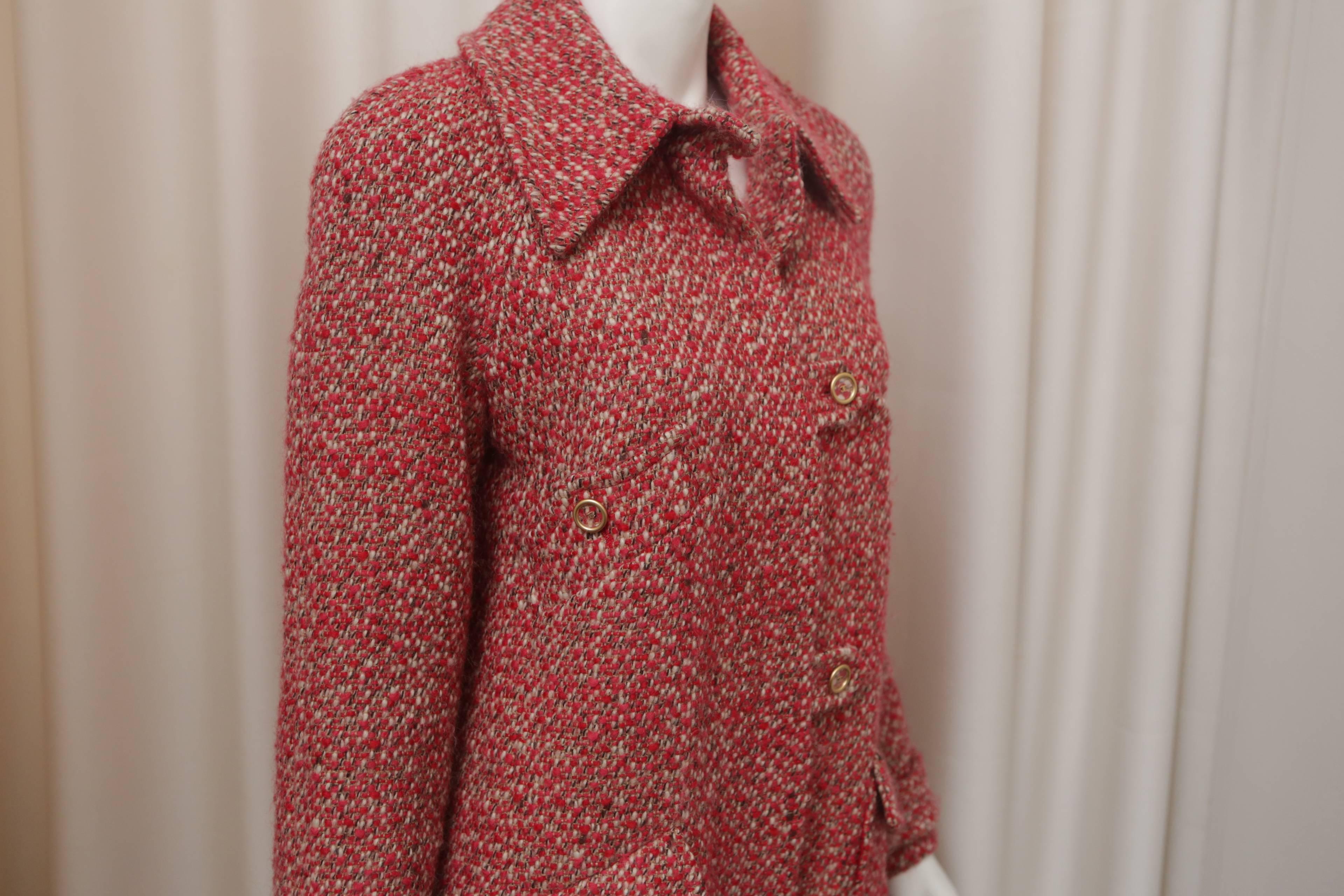 Women's Chanel Red Wool Coat