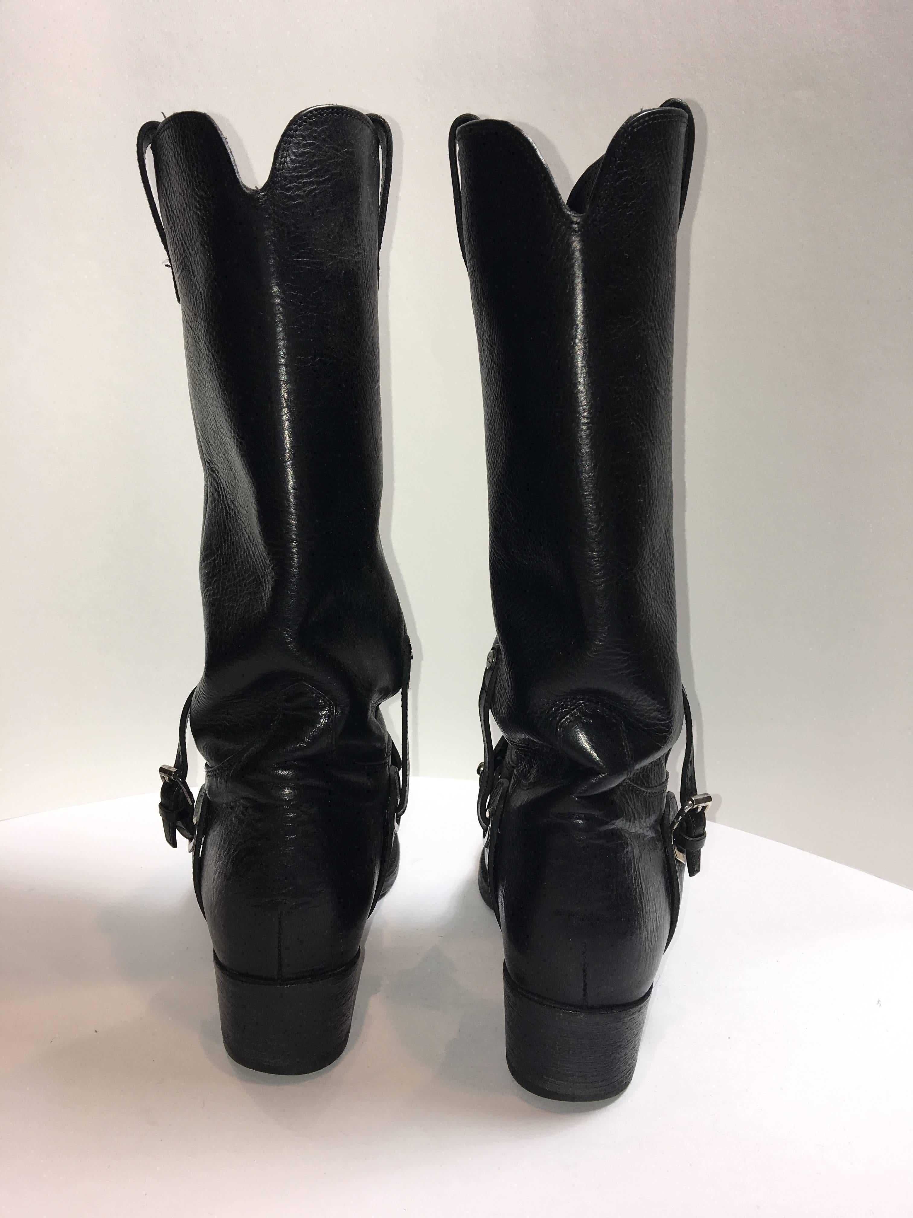 Ralph Lauren Mid Calf Boots In Good Condition In Bridgehampton, NY