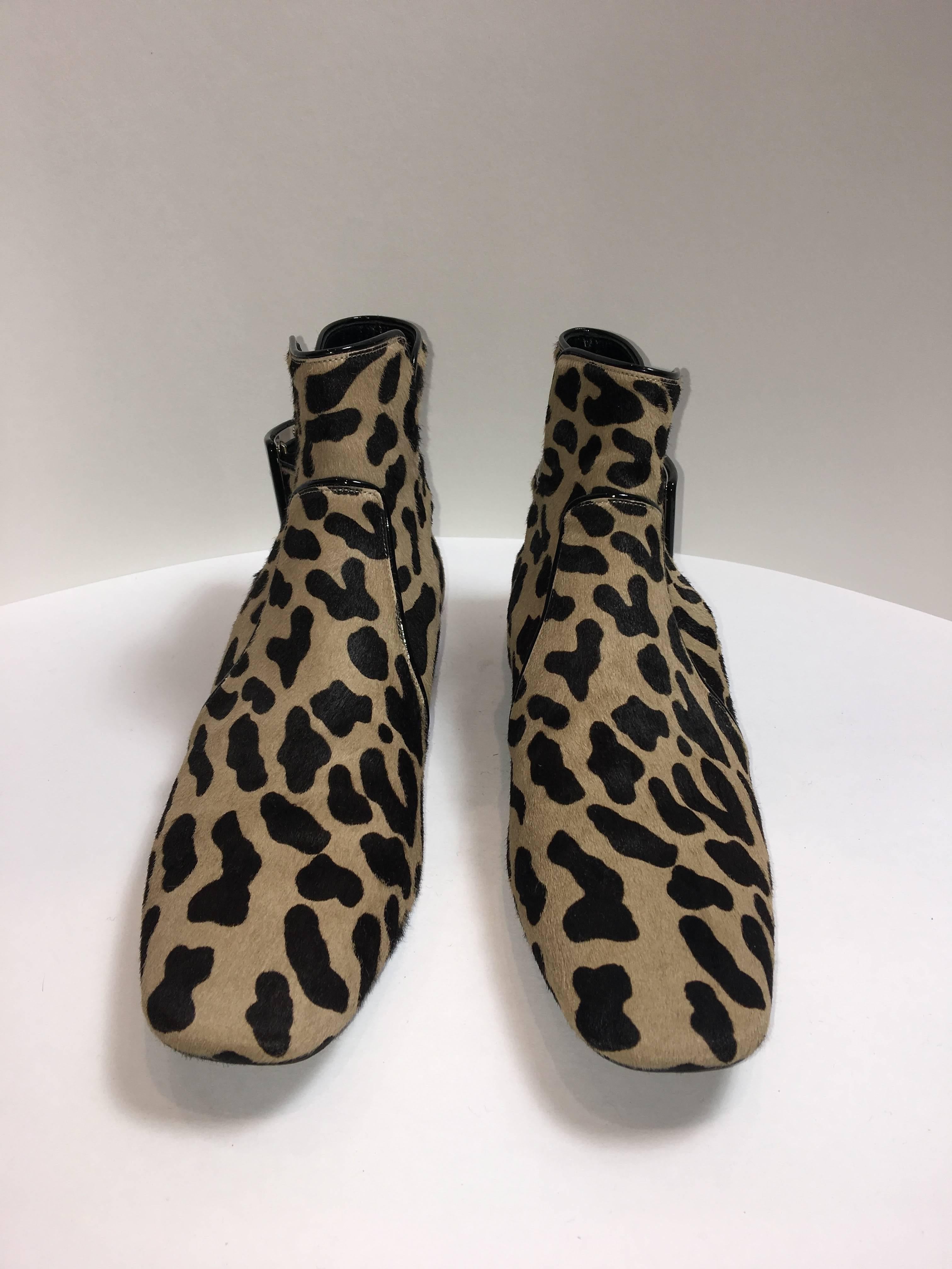 Black Roger Vivier Leopard Booties