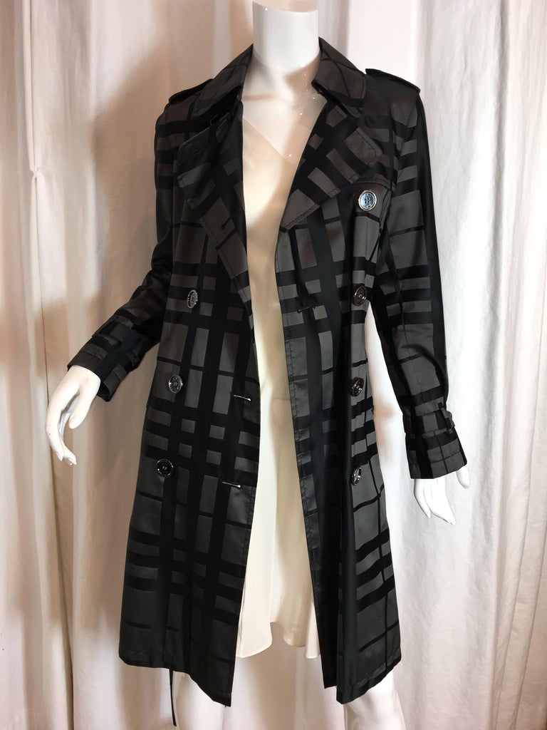 Burberry Plaid Trench Coat at 1stDibs