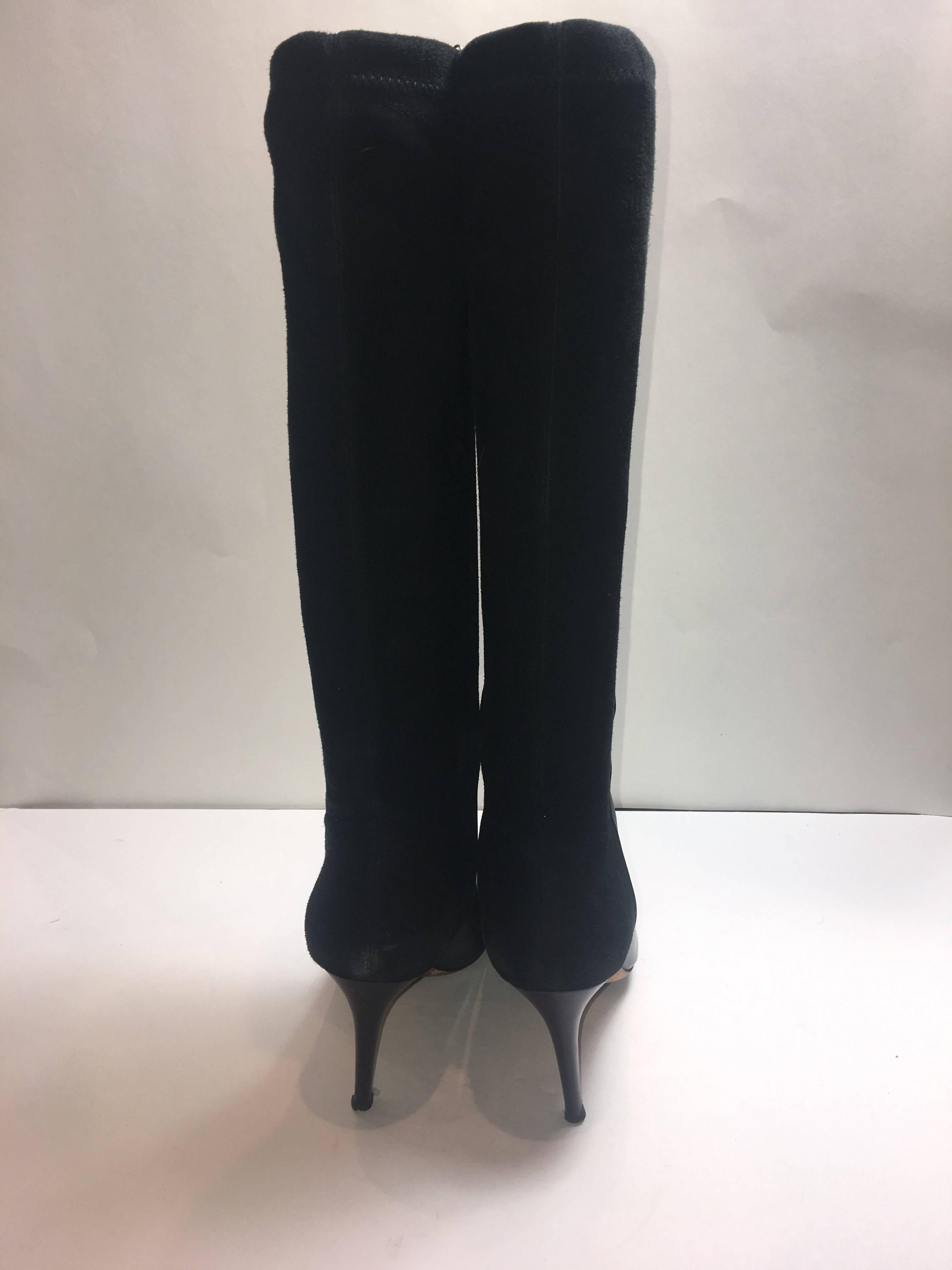 Jimmy Choo Suede Detail Boot In Excellent Condition In Bridgehampton, NY