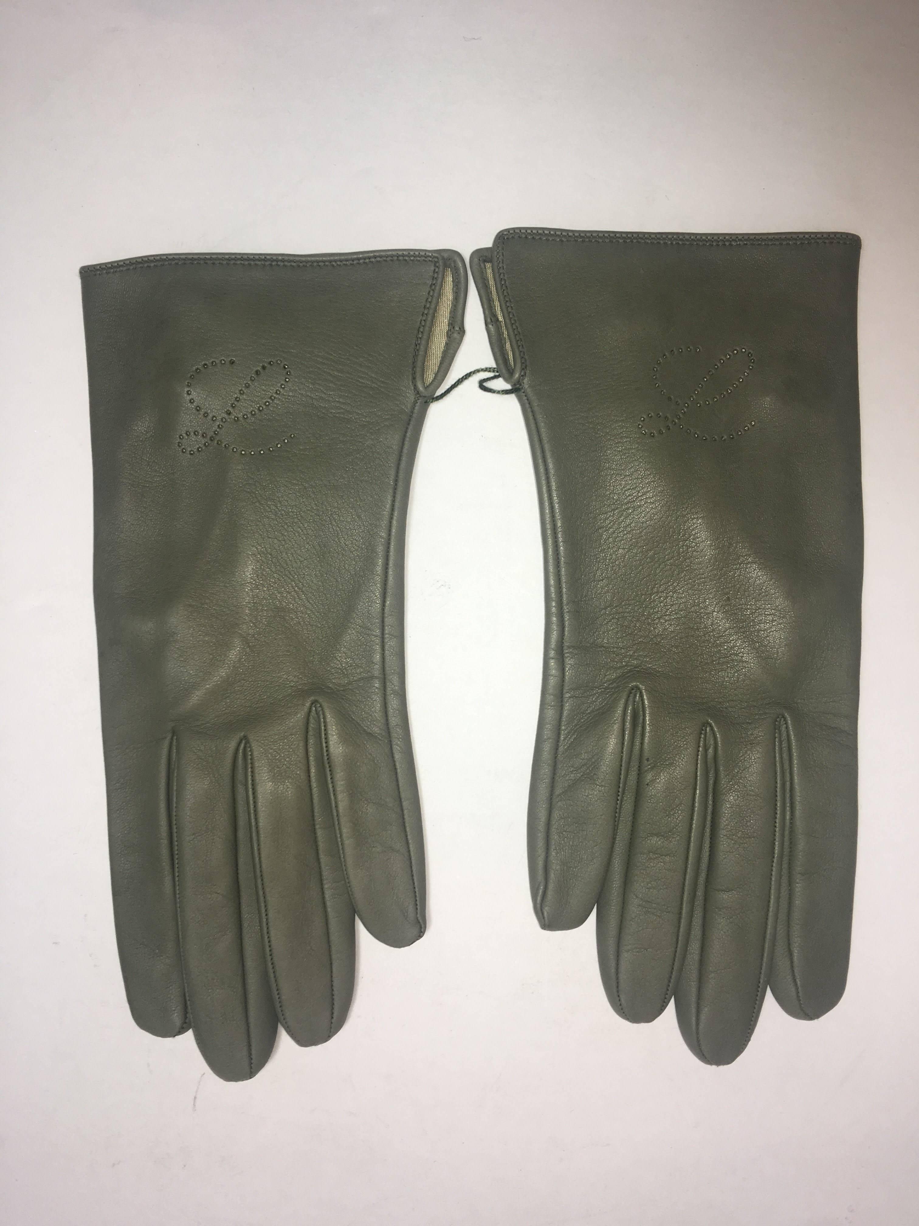 Gray Loewe Dress Gloves