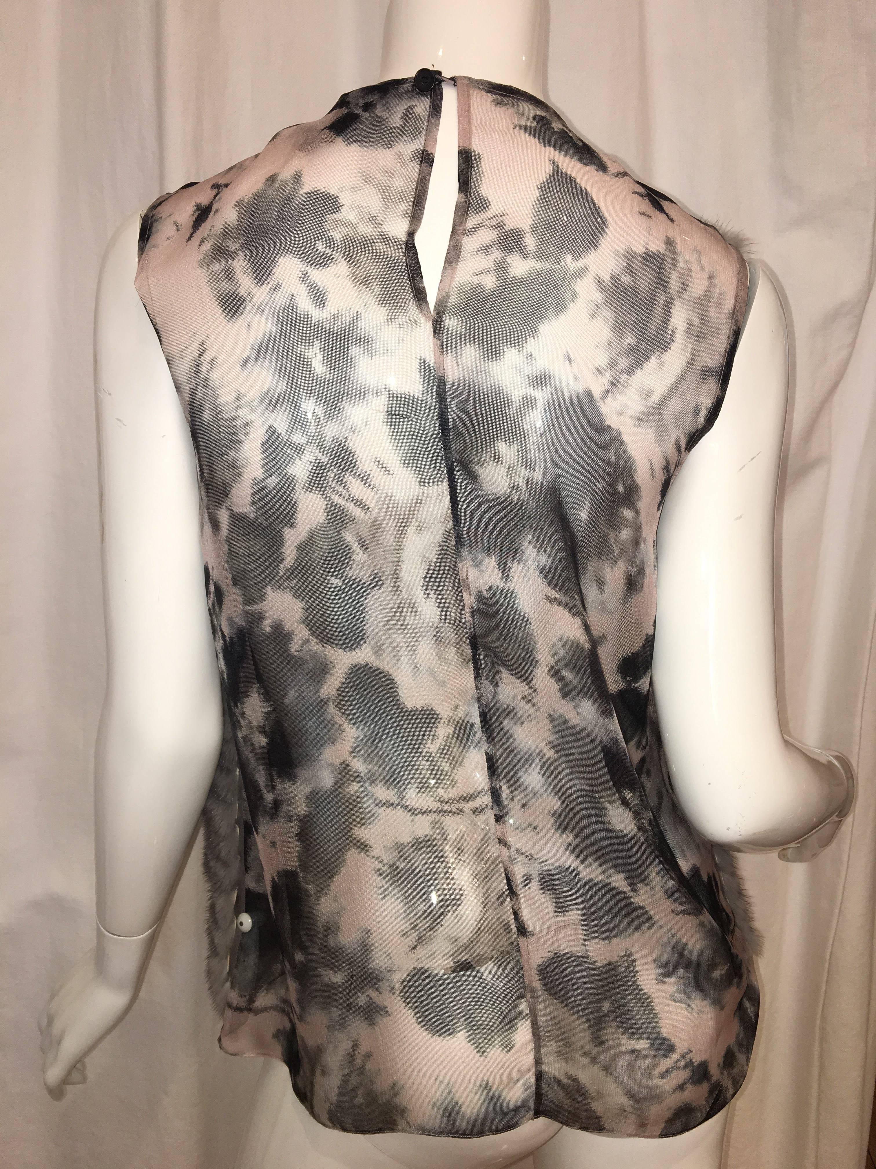 Vera Wang Collection Fur Top  In New Condition In Bridgehampton, NY