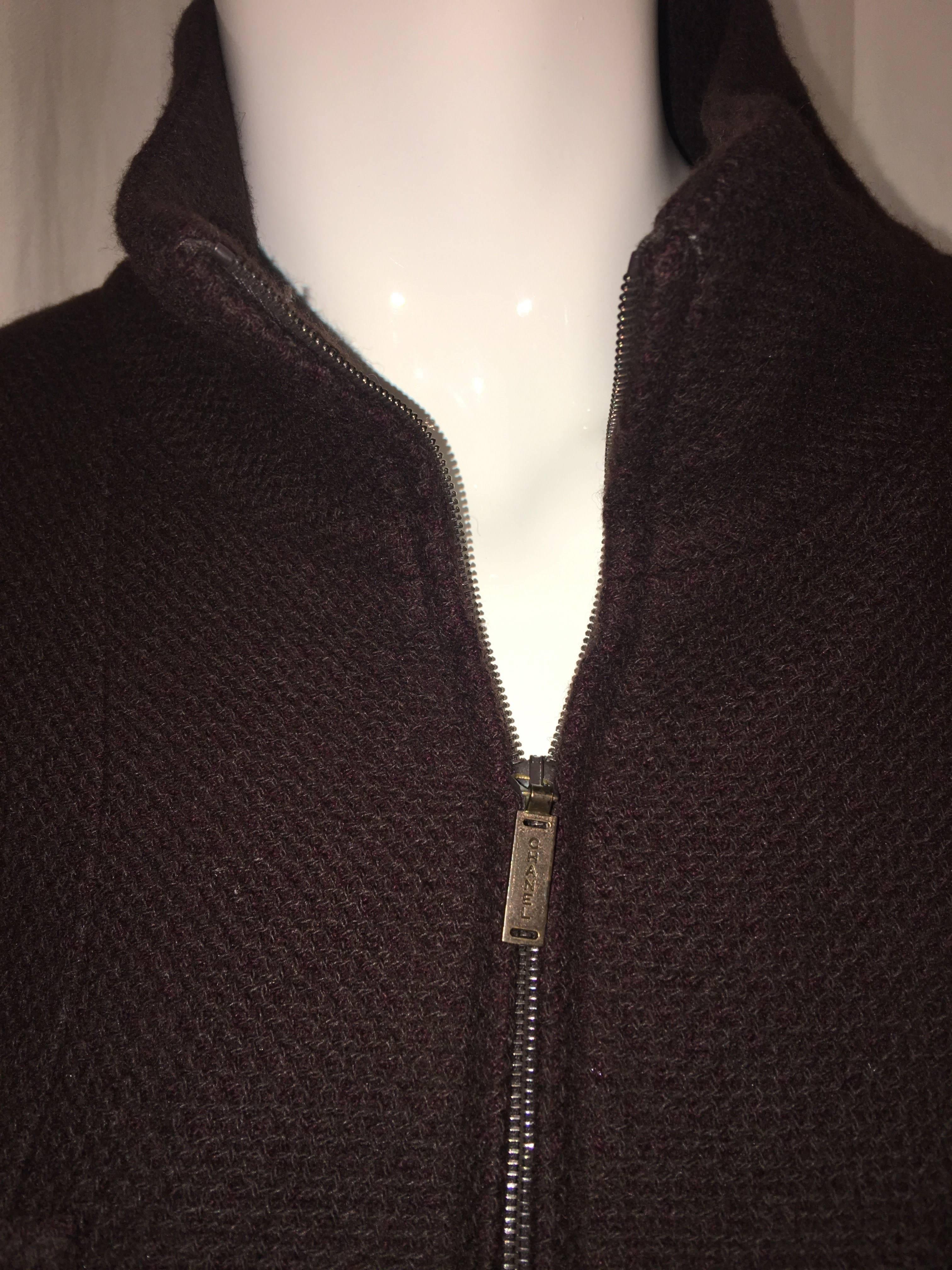 Chanel Cashmere Zip Sweater with 4-Pockets.