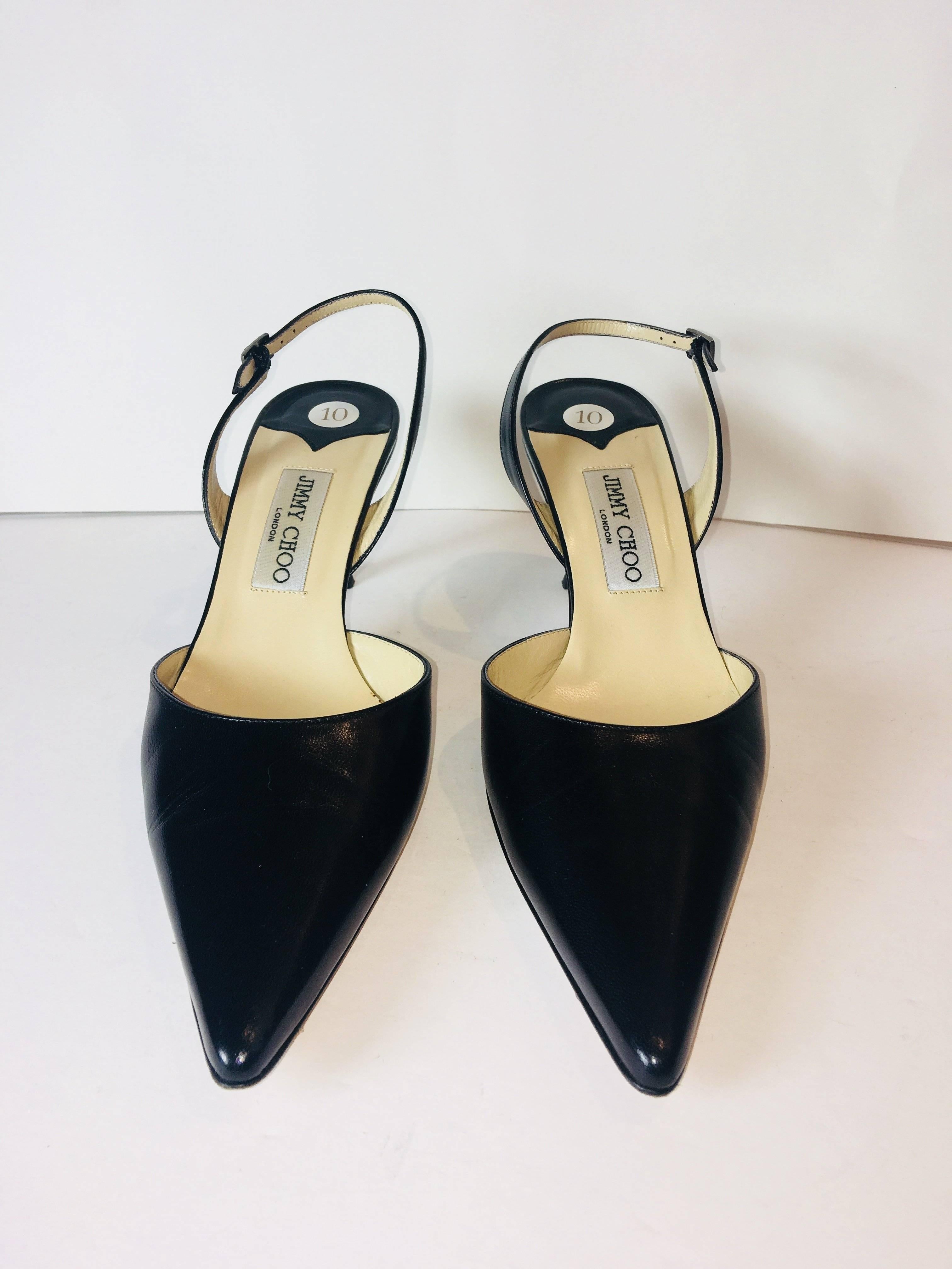 Jimmy Choo Slingback In Excellent Condition In Bridgehampton, NY