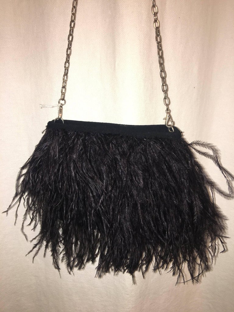 African Ostrich Feather Evening Bag at 1stDibs