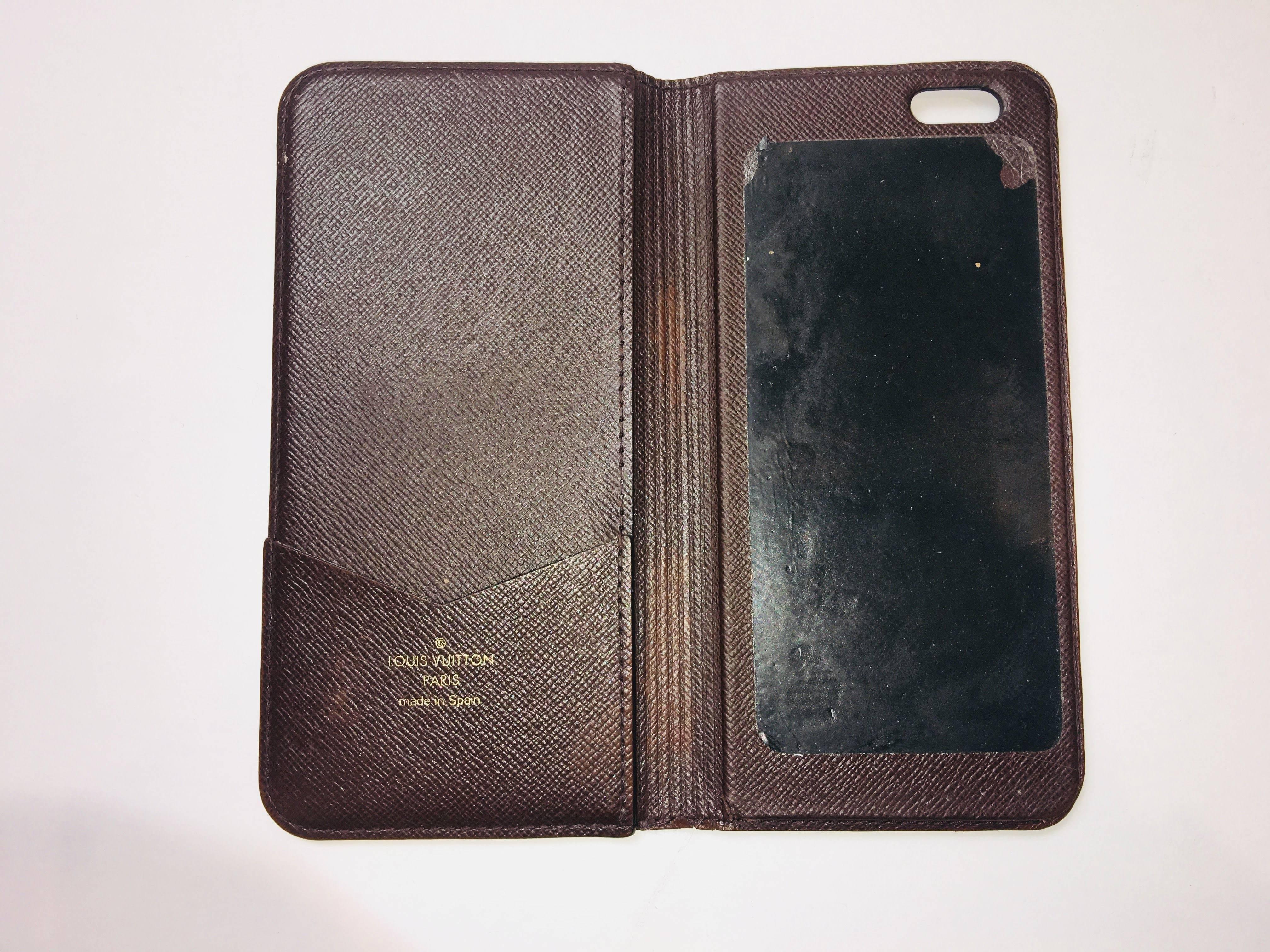 Louis Vuitton Brown Leather Phone Case for iPhone 6.