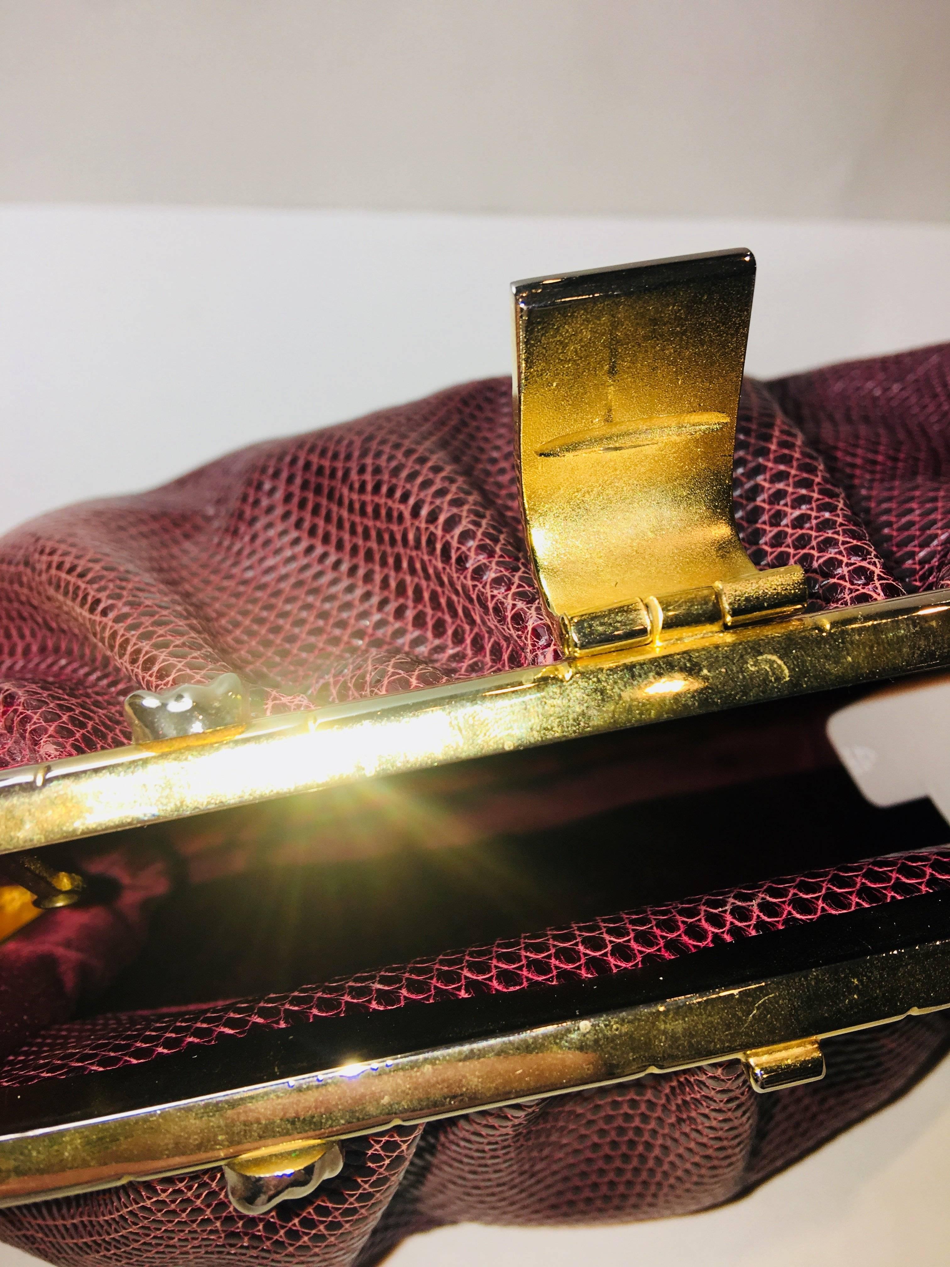 Judith Leiber Frog Charm Clutch In Good Condition In Bridgehampton, NY