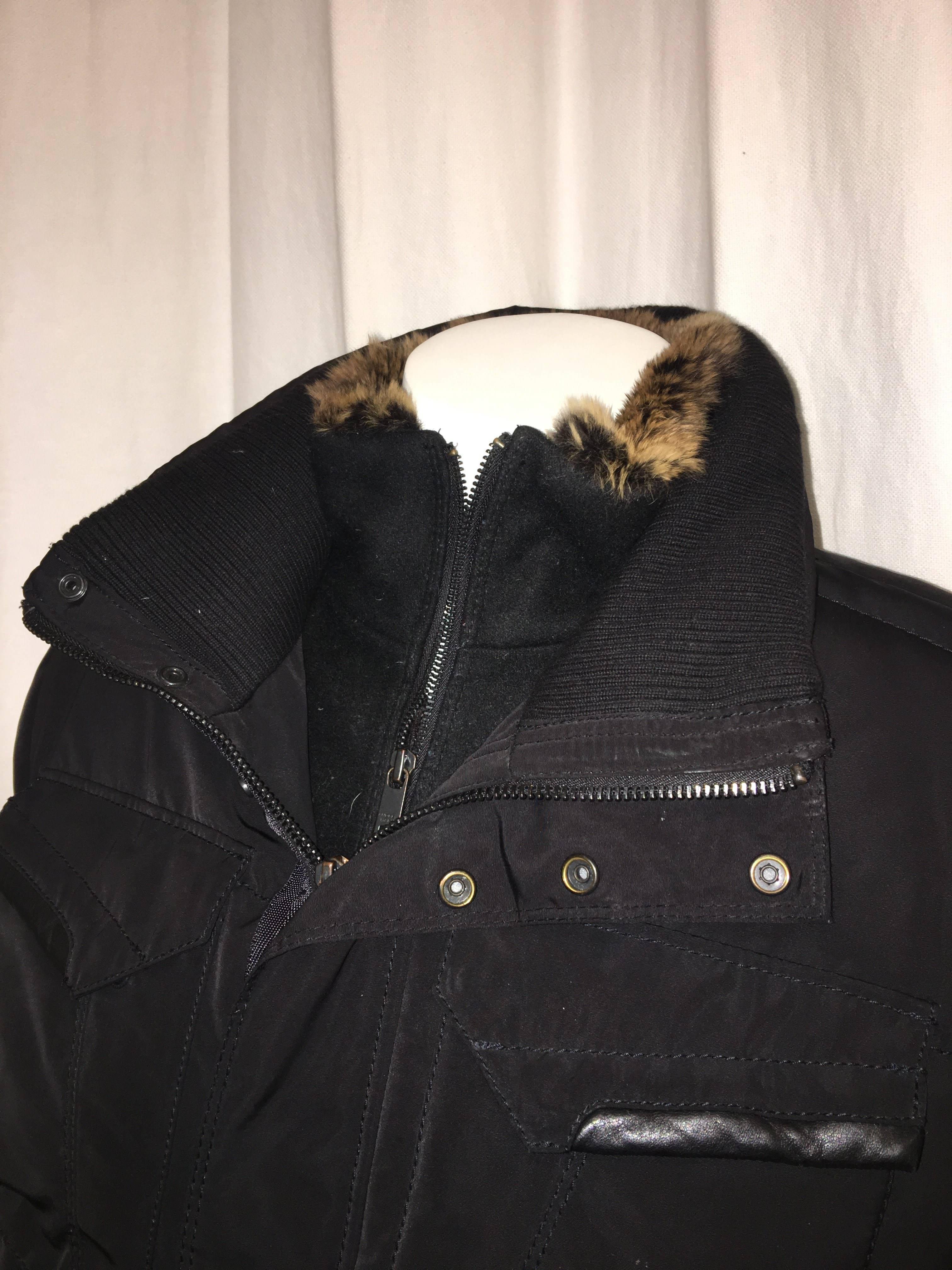 Andrew Marc Fur Lined Collar Puffer Coat with 4 Front Pockets.
