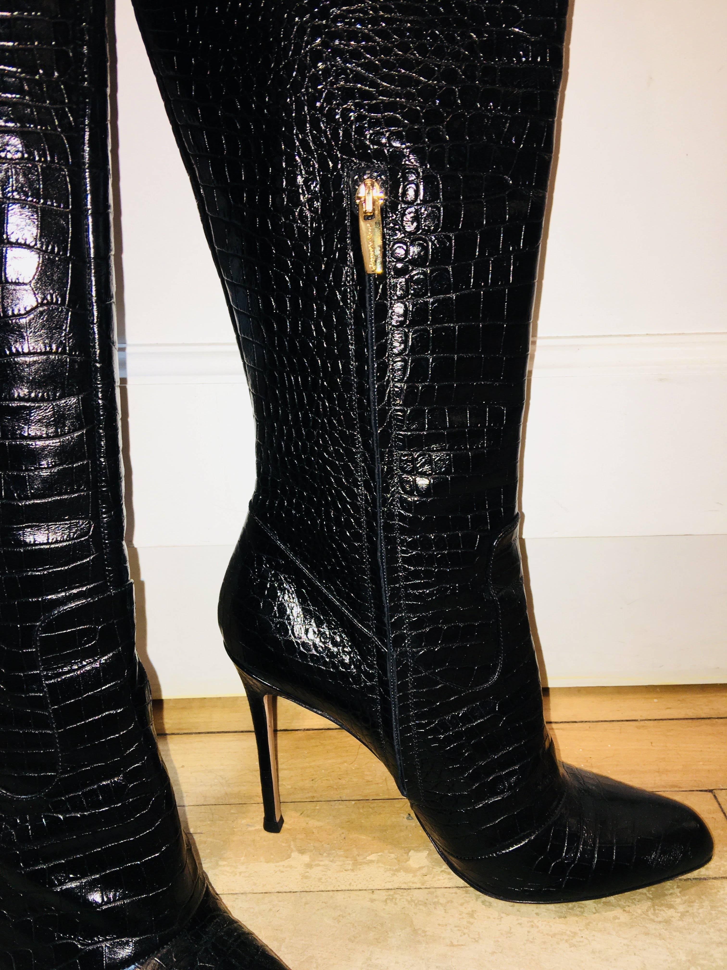 Gianvito Rossi Thigh High Boots In Excellent Condition In Bridgehampton, NY