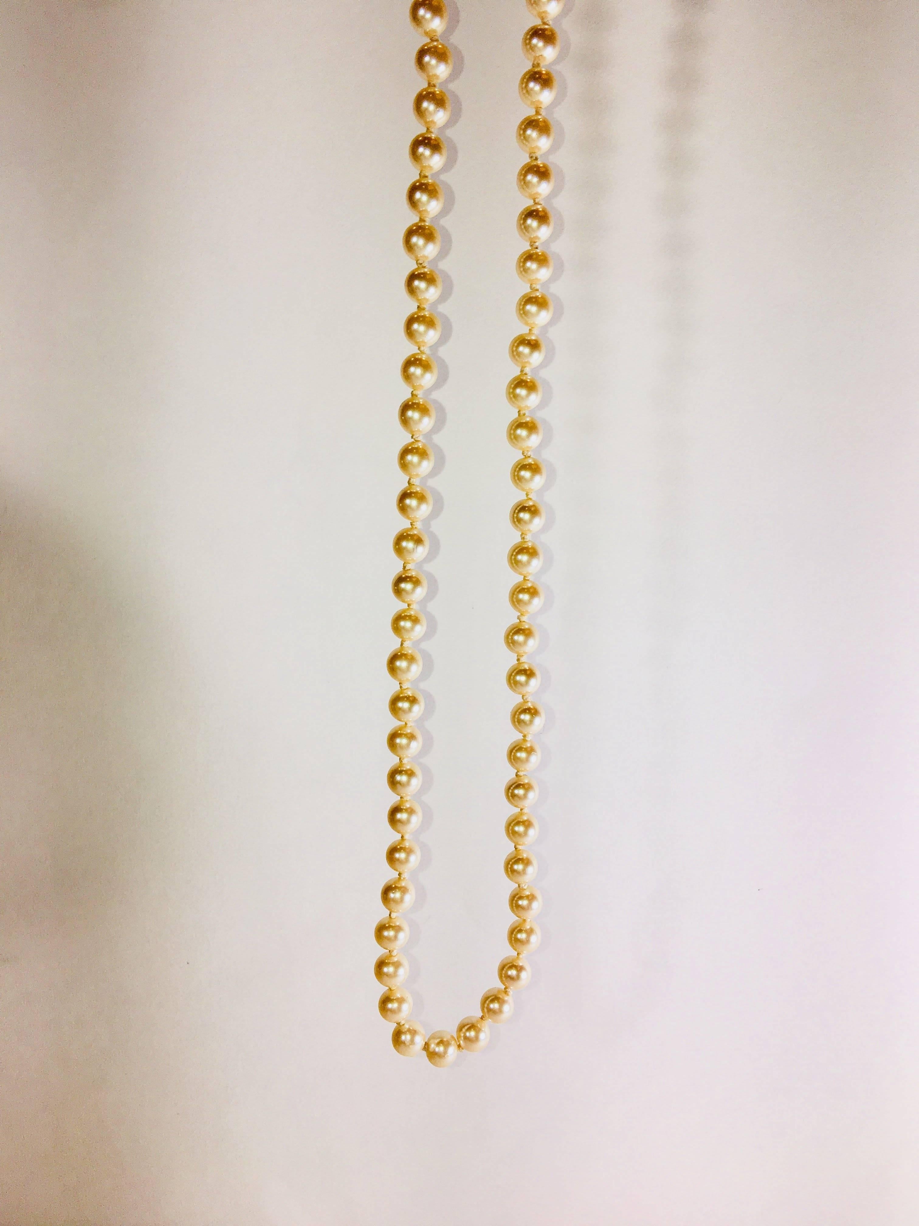 Champagne Fresh Water Pearl Necklace In Excellent Condition In Bridgehampton, NY