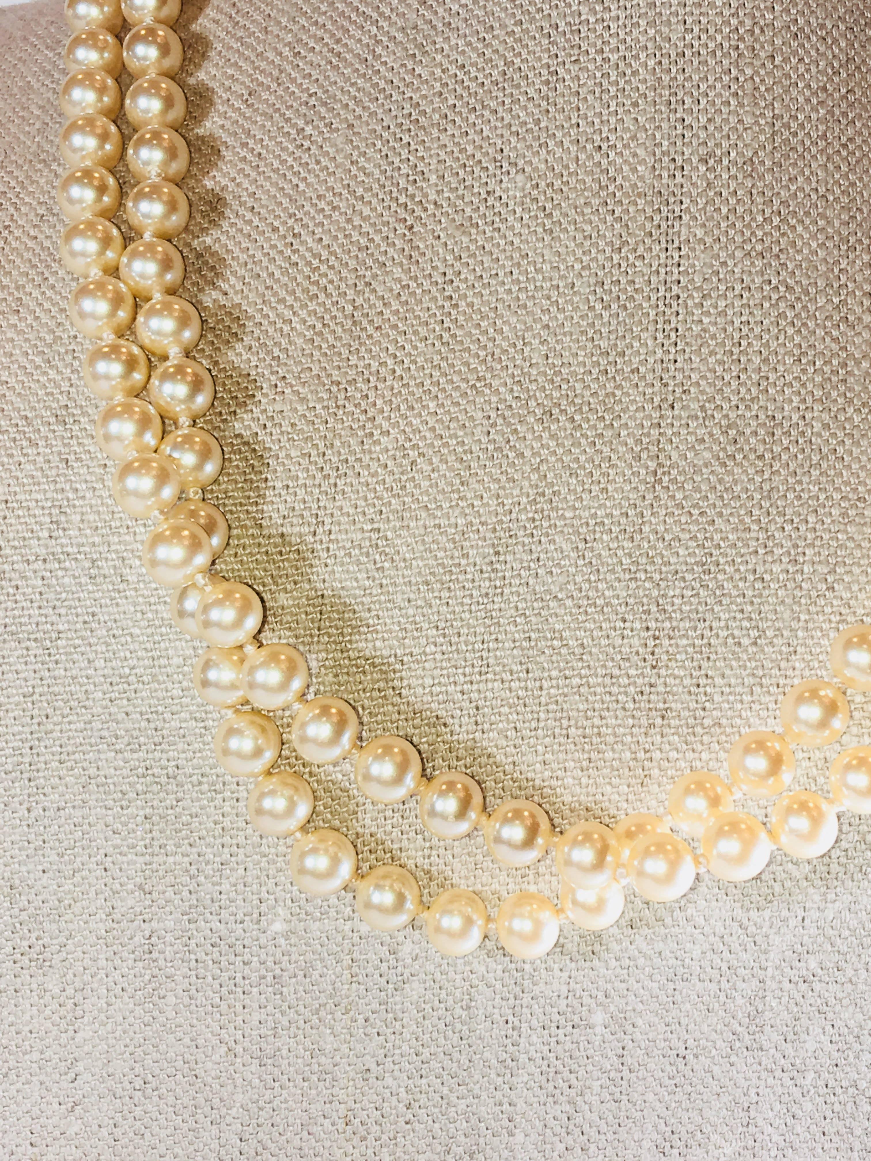 Women's or Men's Champagne Fresh Water Pearl Necklace