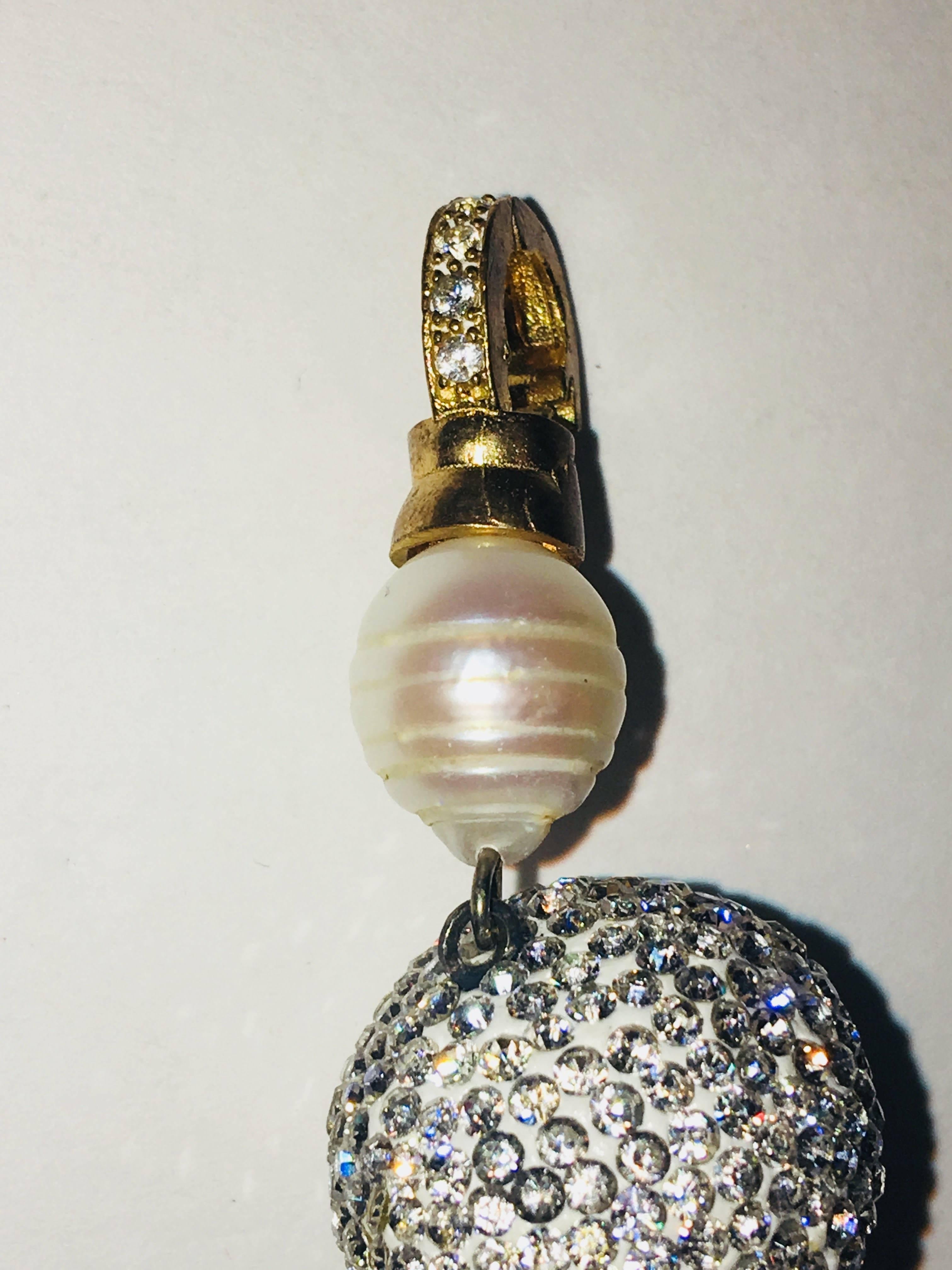 Good Luck Horn with Python, Pearl, and Crystals In Excellent Condition In Bridgehampton, NY
