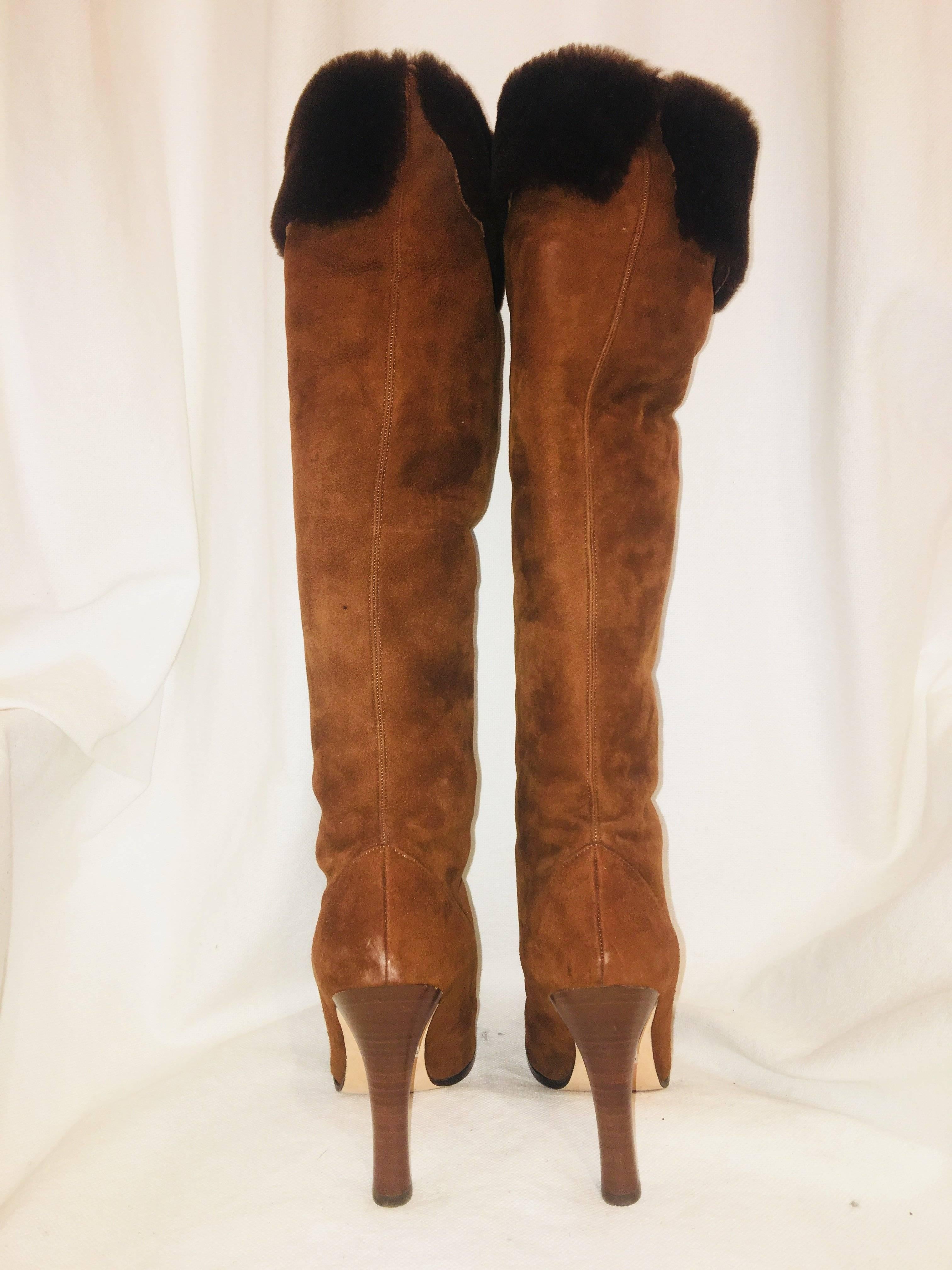 Manolo Blahnik Tall Boots with Fur 3