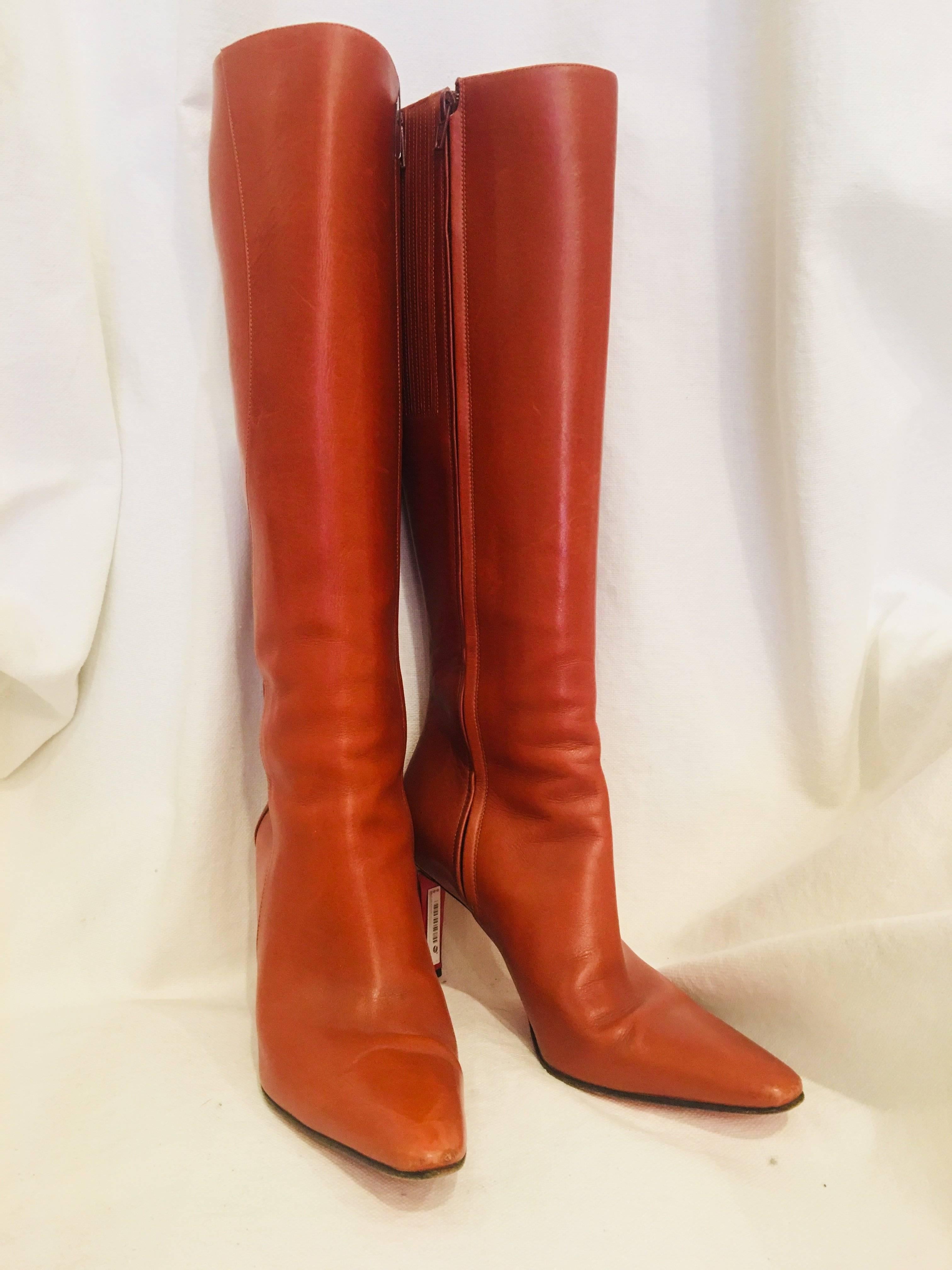 Christian Louboutin Knee High Boots In Excellent Condition In Bridgehampton, NY
