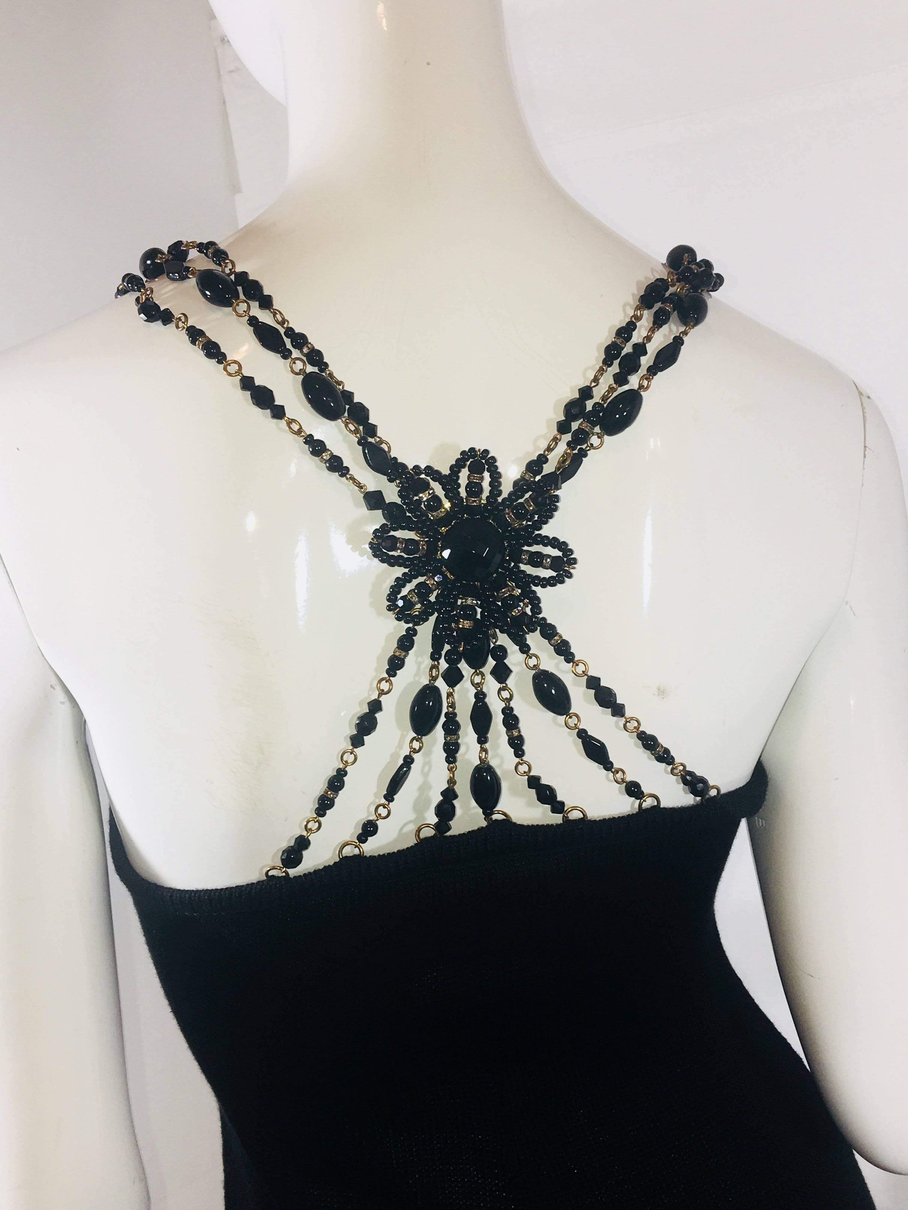 Black Coviello Erickson Dress with Beaded Straps