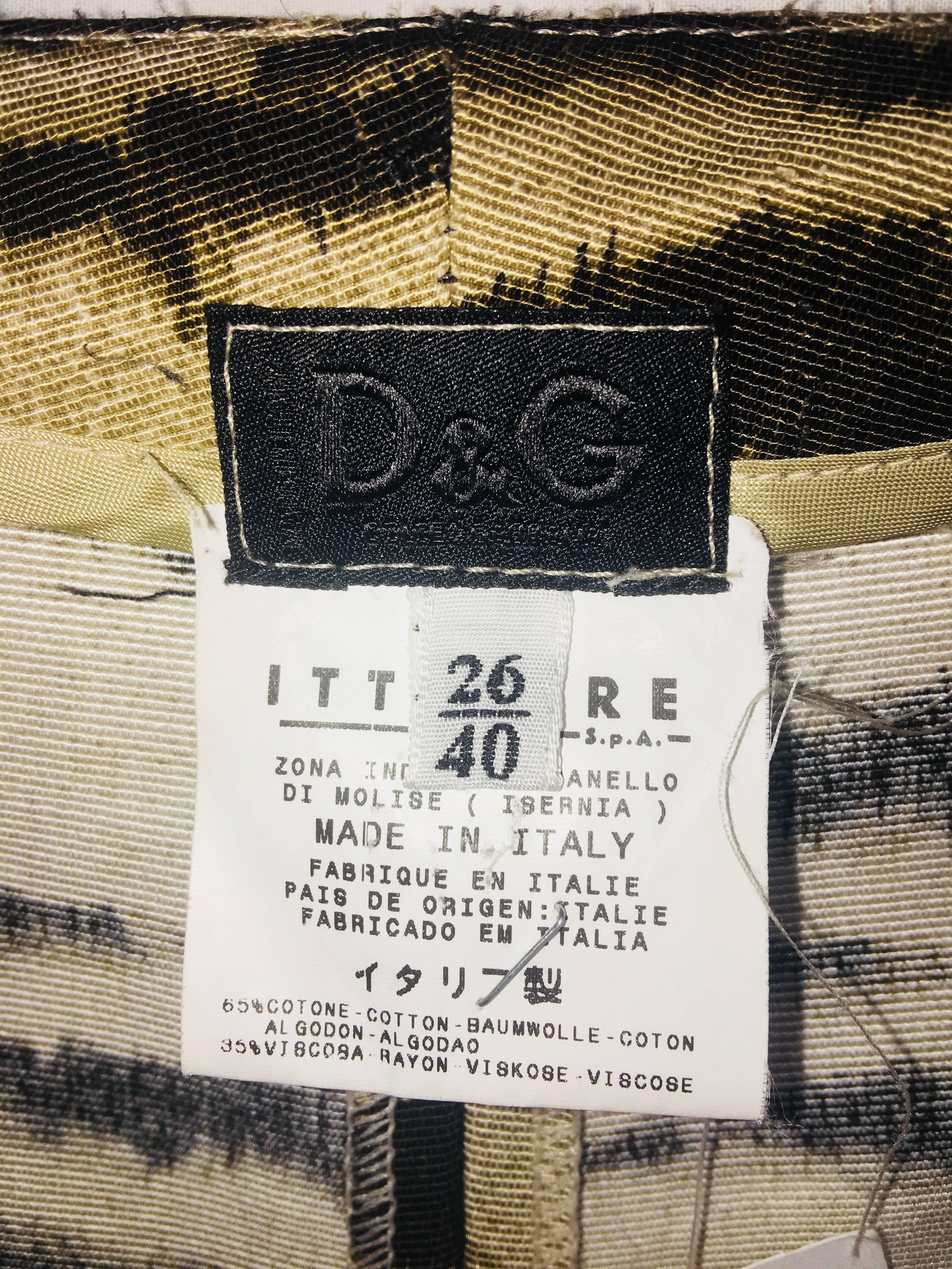 Dolce & Gabbana Animal Print Pant In Excellent Condition In Bridgehampton, NY