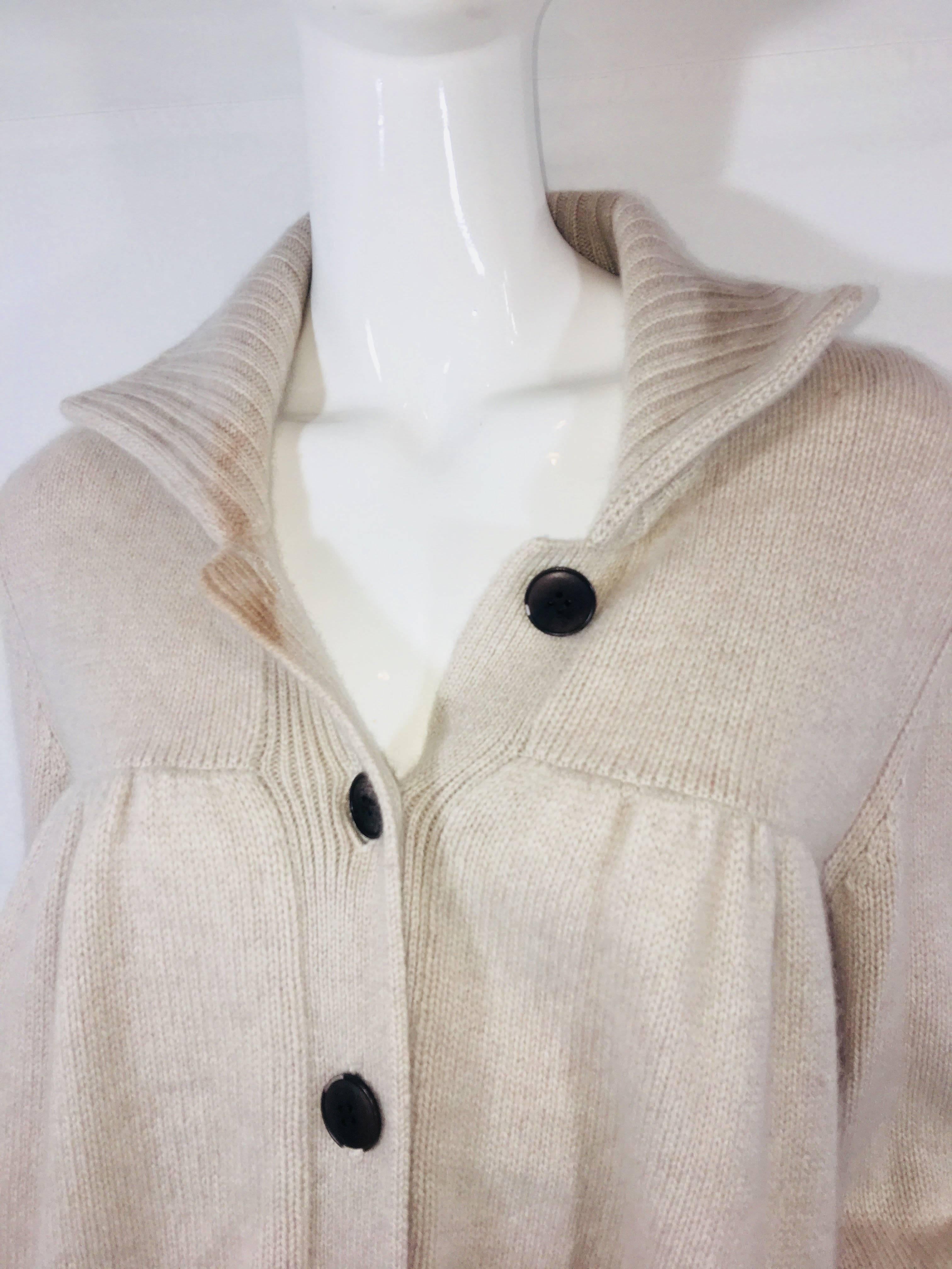 Demylee Cashmere Cardigan Sweater with 5 Button Closure.