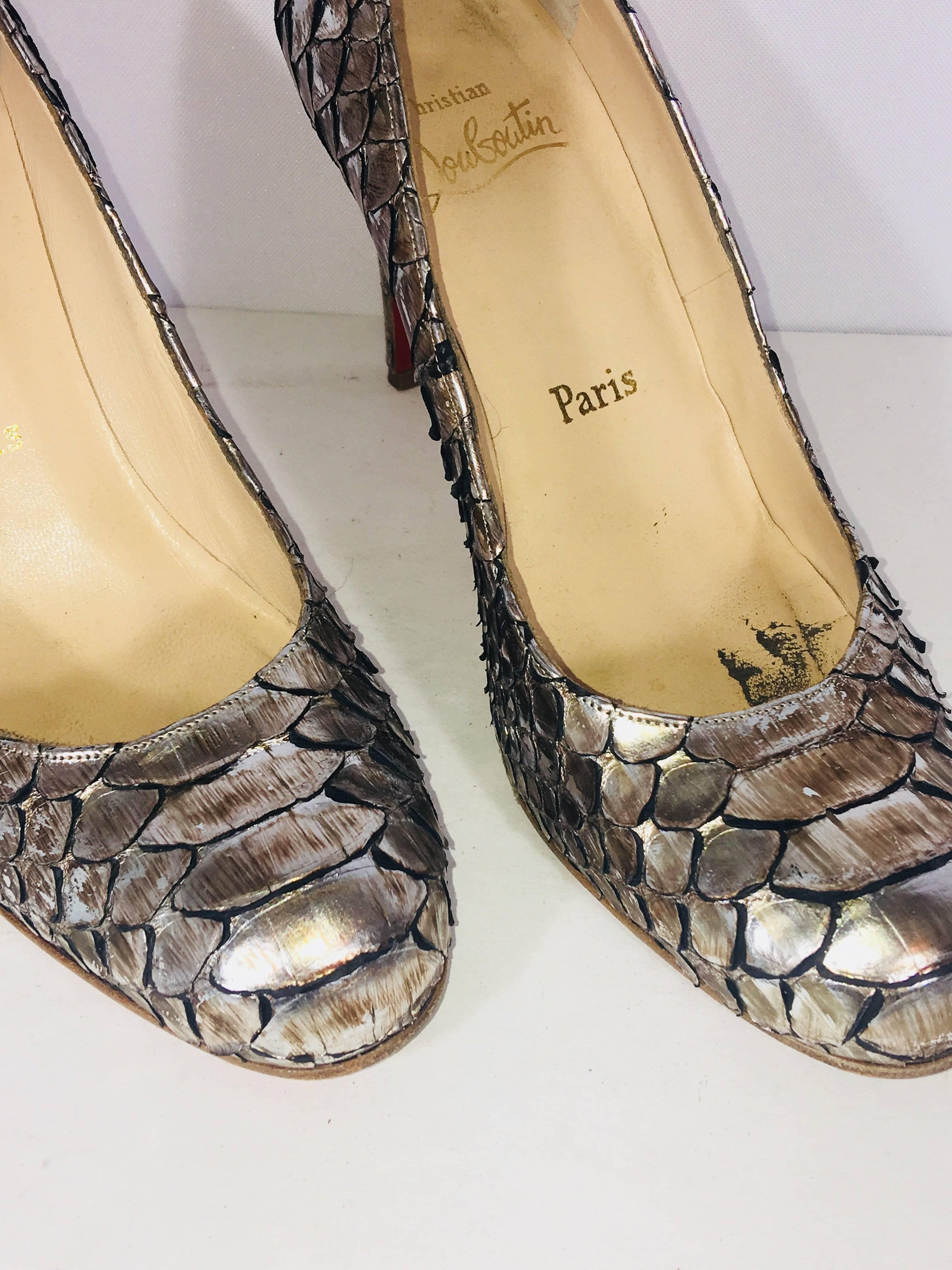 Christian Louboutin Python Pumps In Good Condition In Bridgehampton, NY