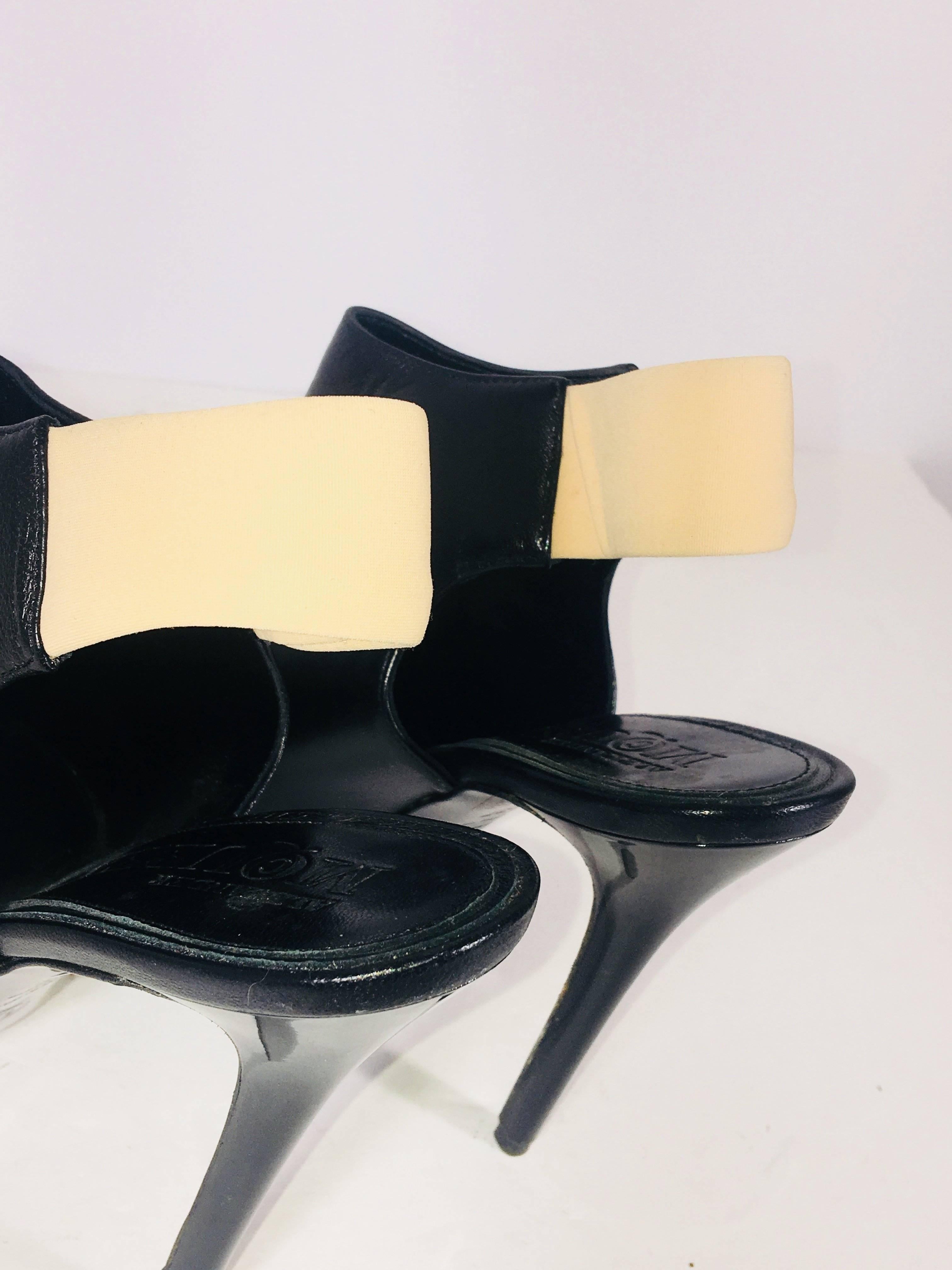 Alexander McQueen Peep Toe Booties In Excellent Condition In Bridgehampton, NY