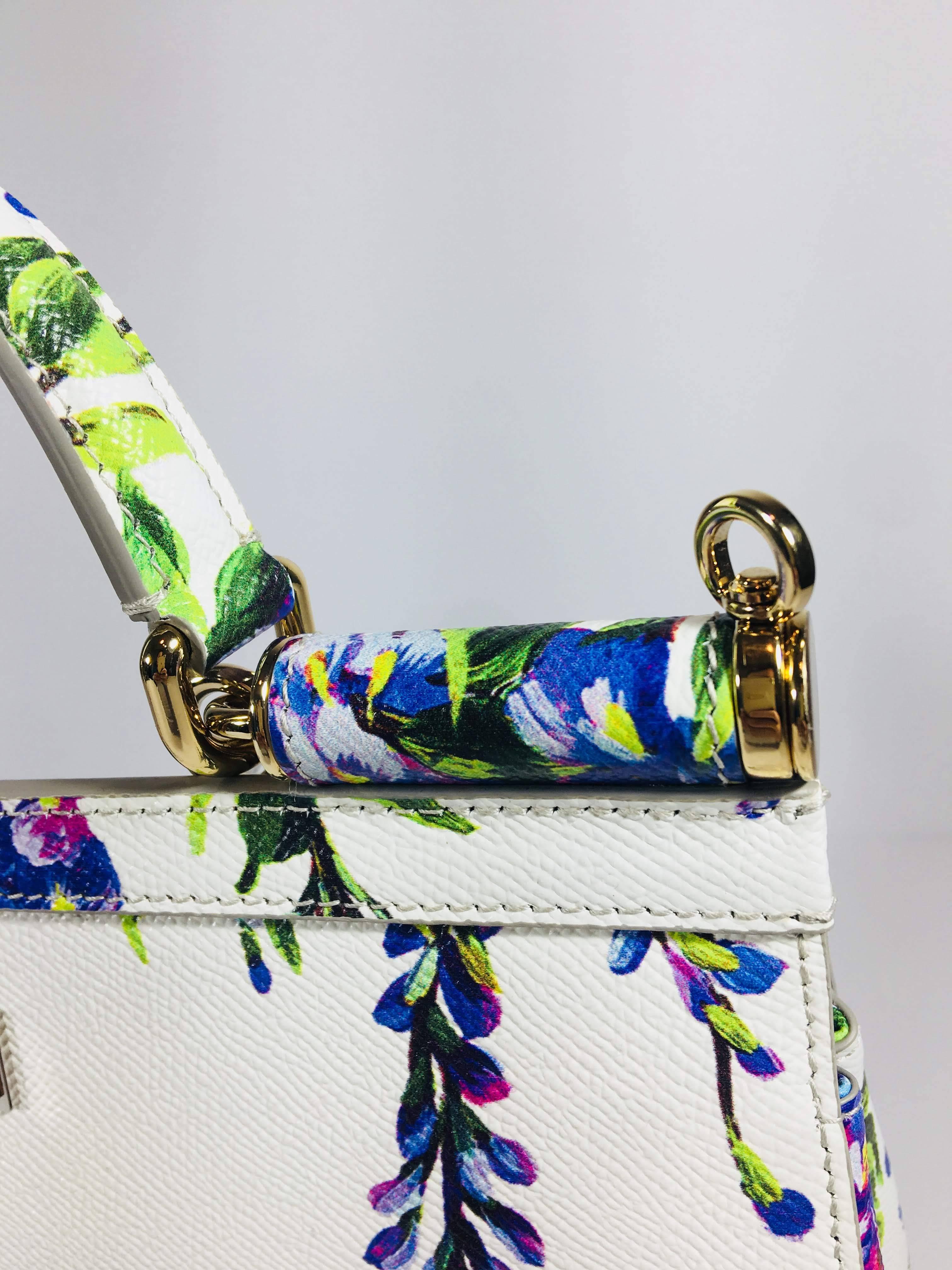 Dolce & Gabbana Small Floral Print Top Handle Bag 1