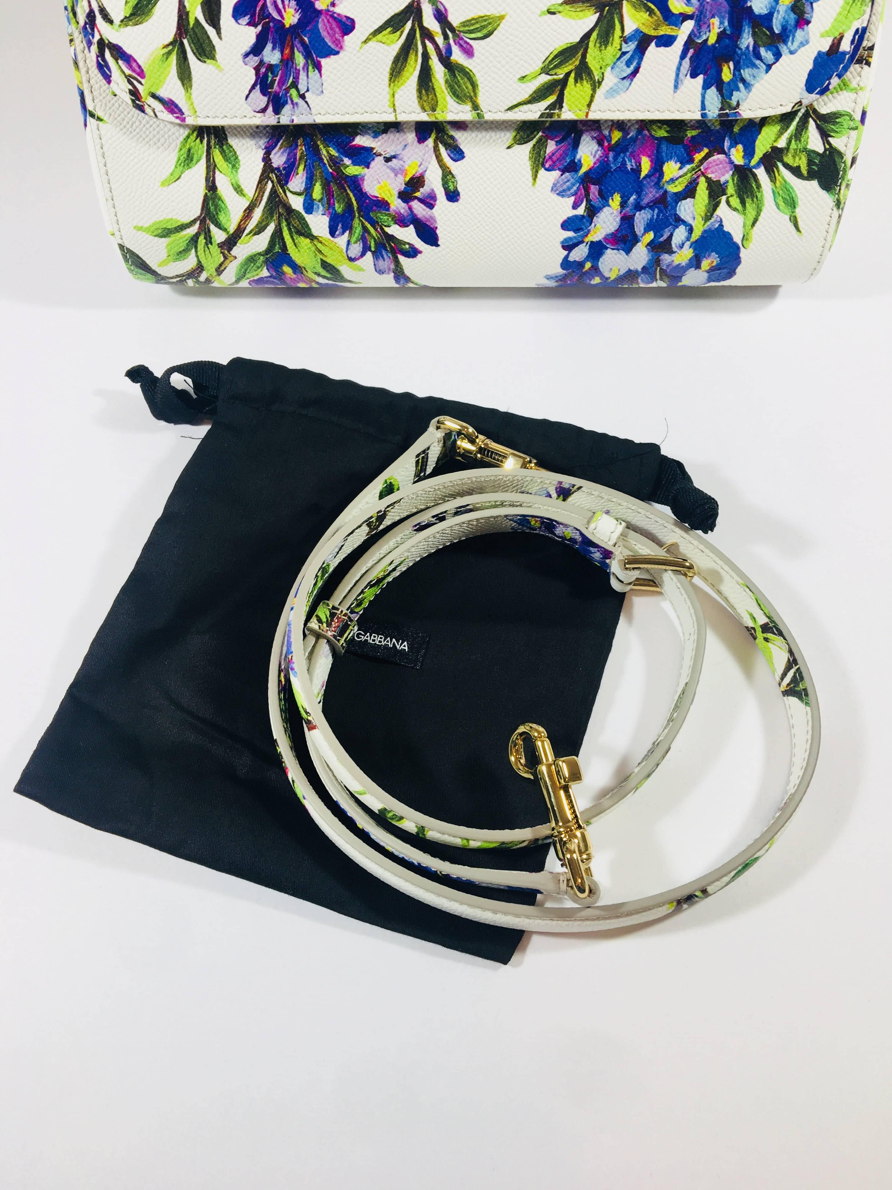 Dolce & Gabbana Small Floral Print Top Handle Bag 7