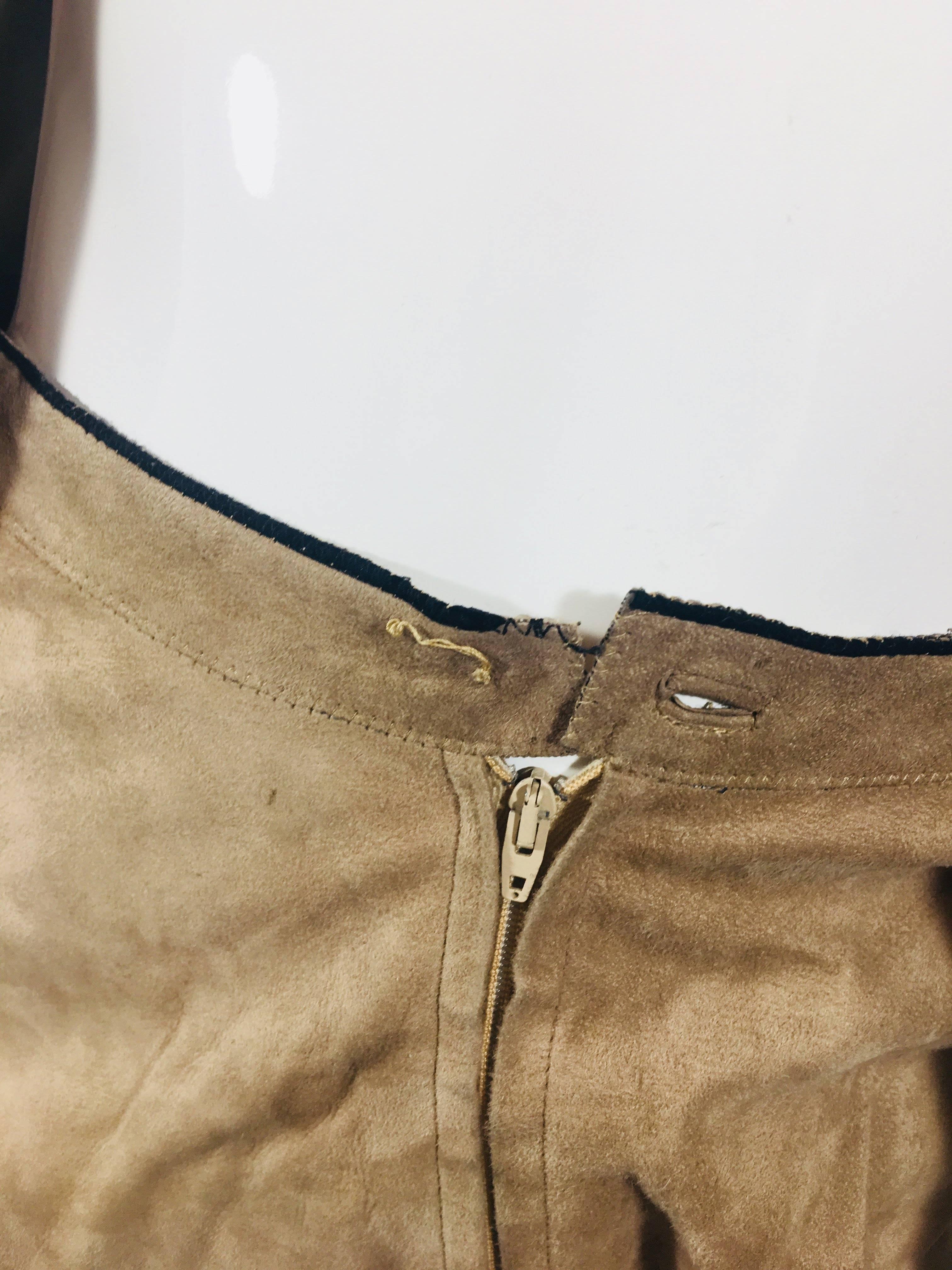 Women's or Men's Vintage Roberto Cavalli Leather Vest and Skirt Set
