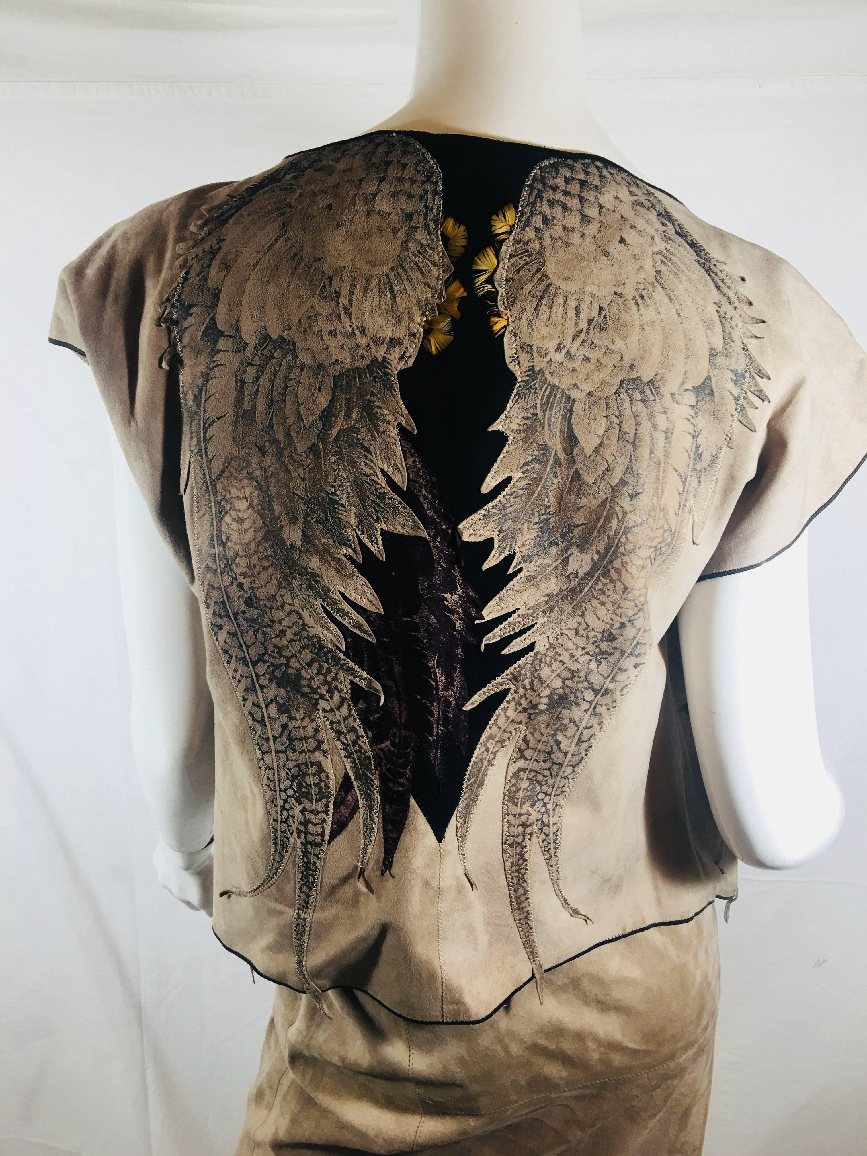 Vintage Roberto Cavalli Leather Vest and Skirt Set 2