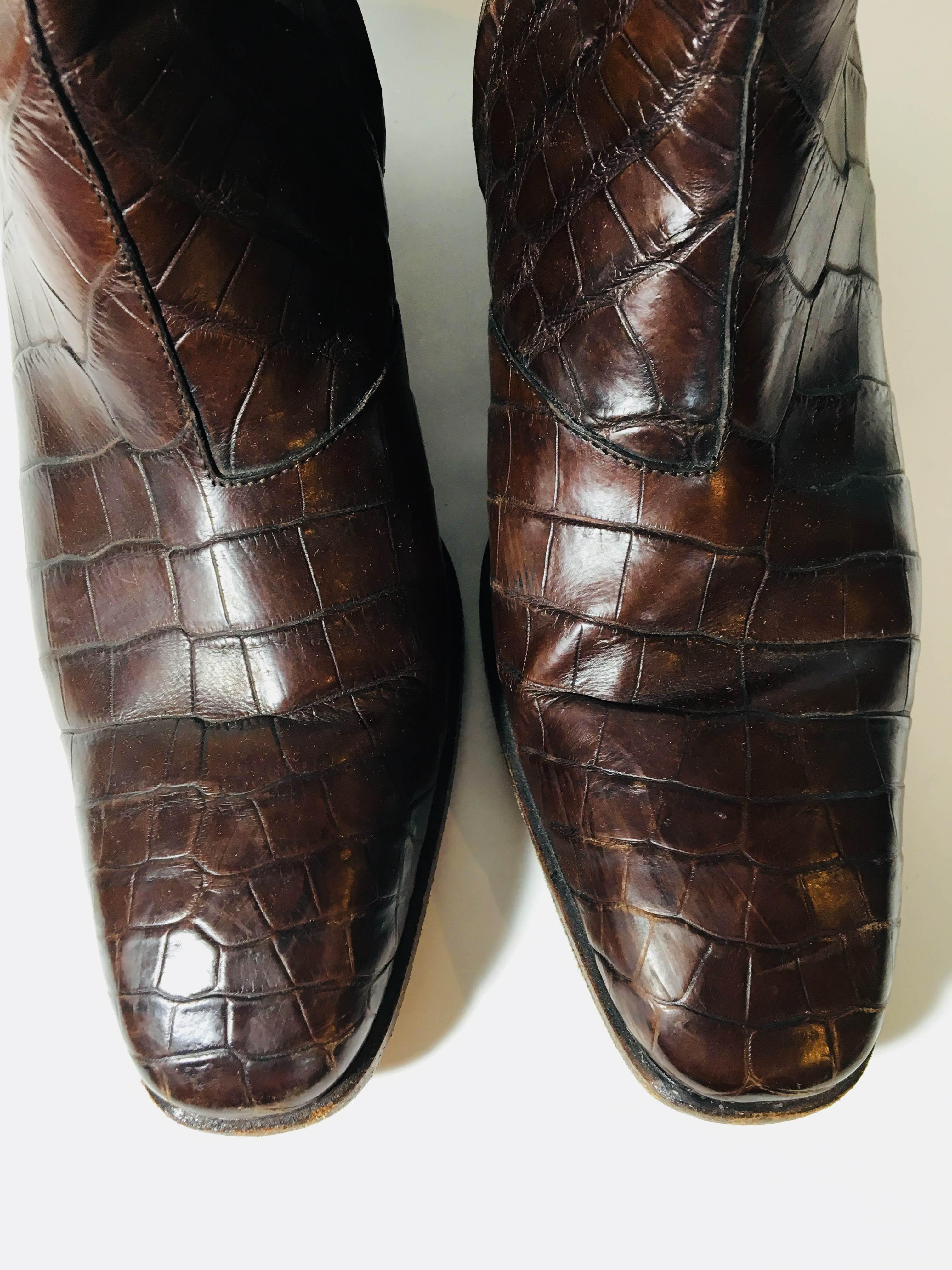 YSL Alligator Boots In Good Condition In Bridgehampton, NY