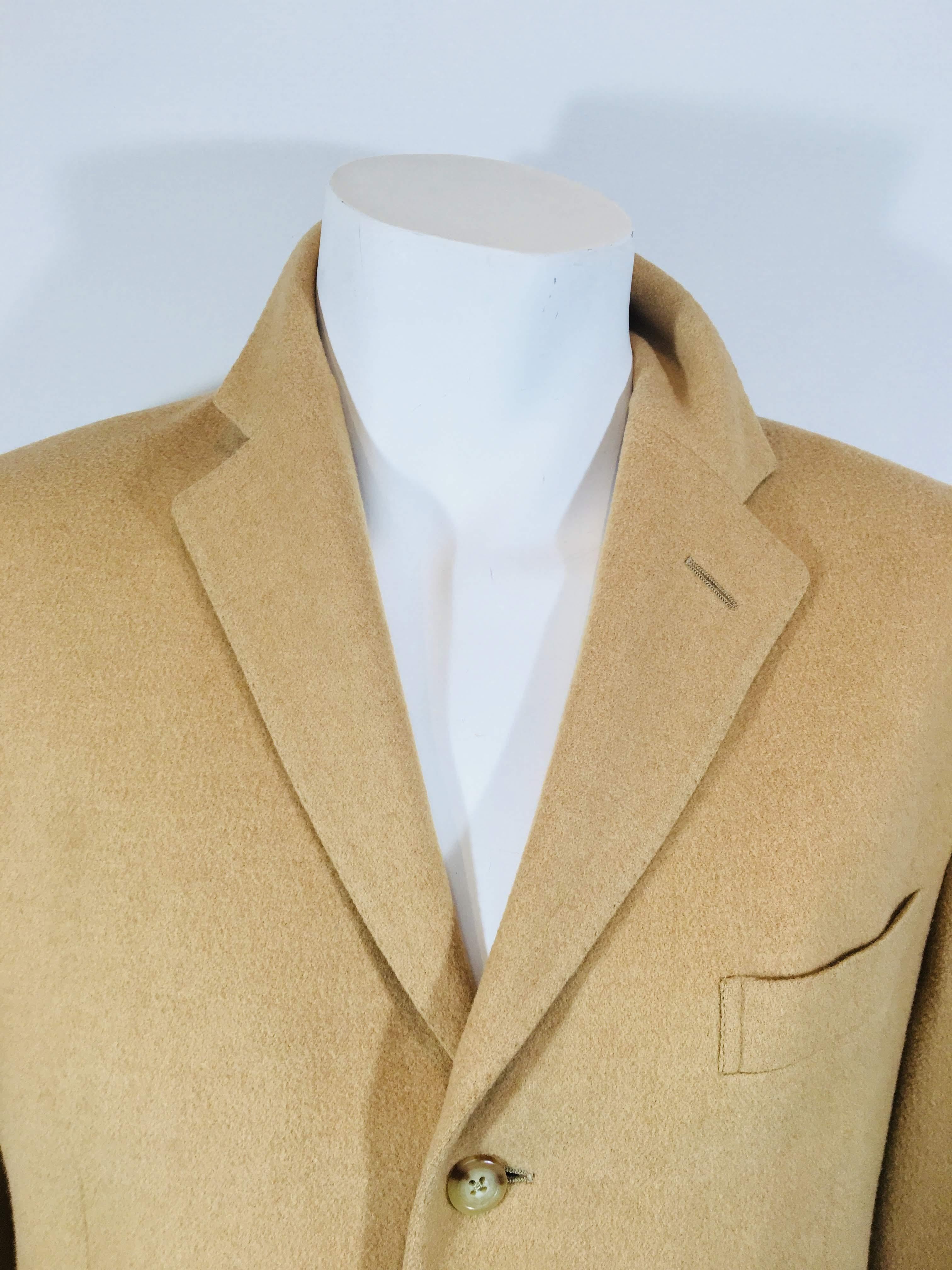 Men's Polo by Ralph Lauren 3 Button  Blazer in Camel with two pockets.