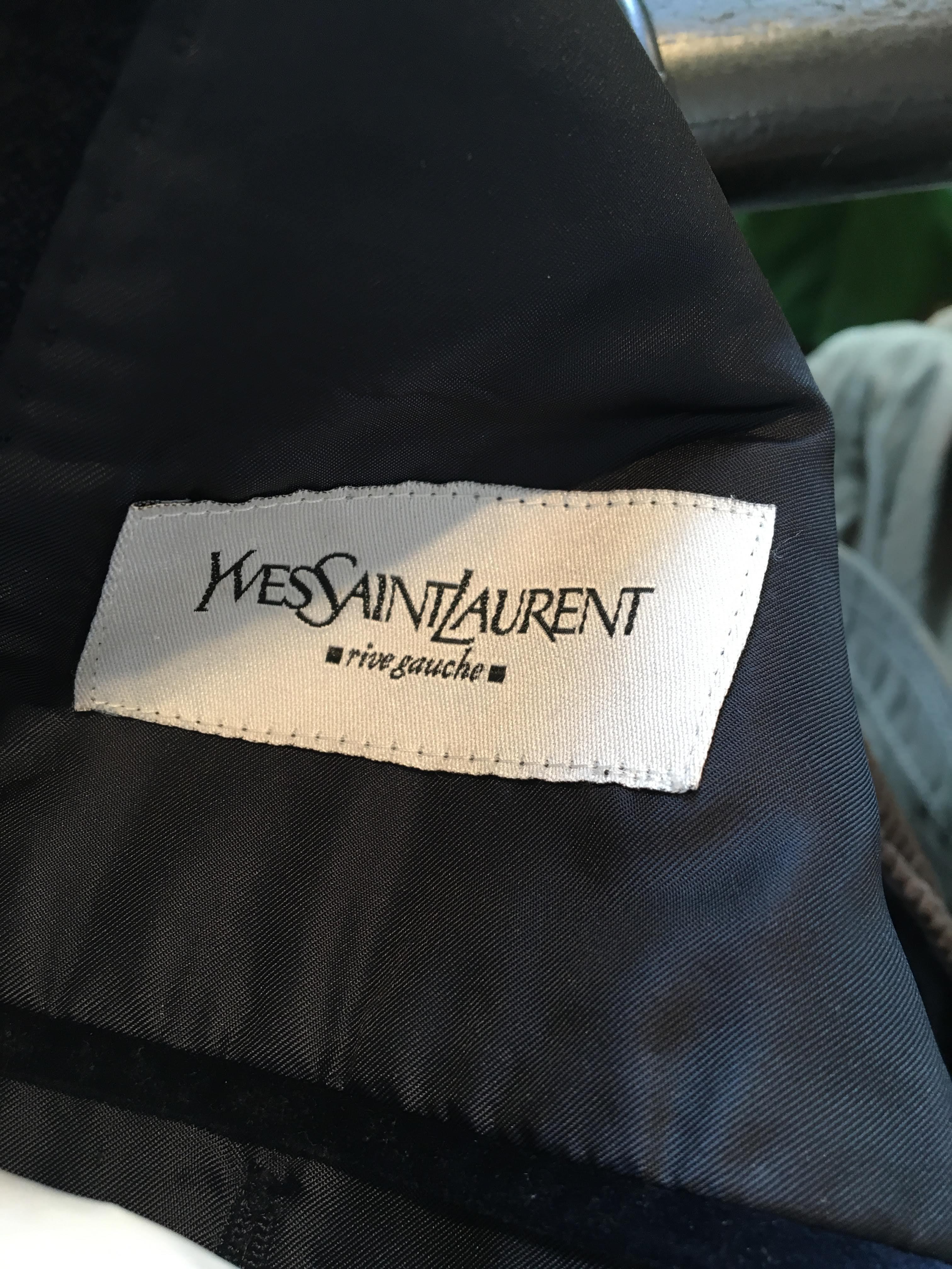 Yves Saint Laurent velvet navy blazer. 4