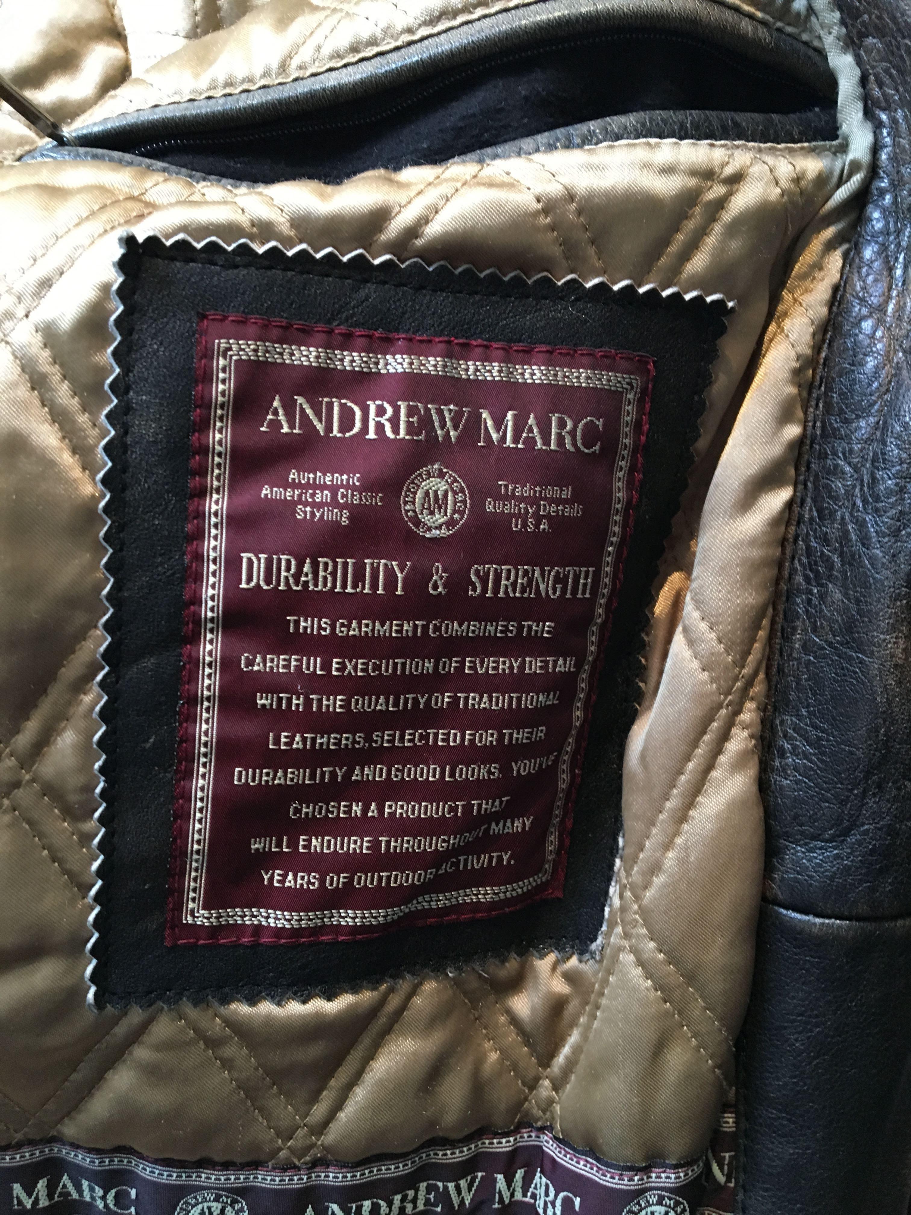 Men's Andrew Marc Faded Brown Leather jacket. 4