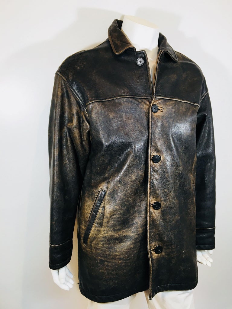 Men's Andrew Marc Faded Brown Leather jacket. at 1stDibs | andrew marc  leather jacket vintage, faded leather jacket, andrew marc men's leather  jacket