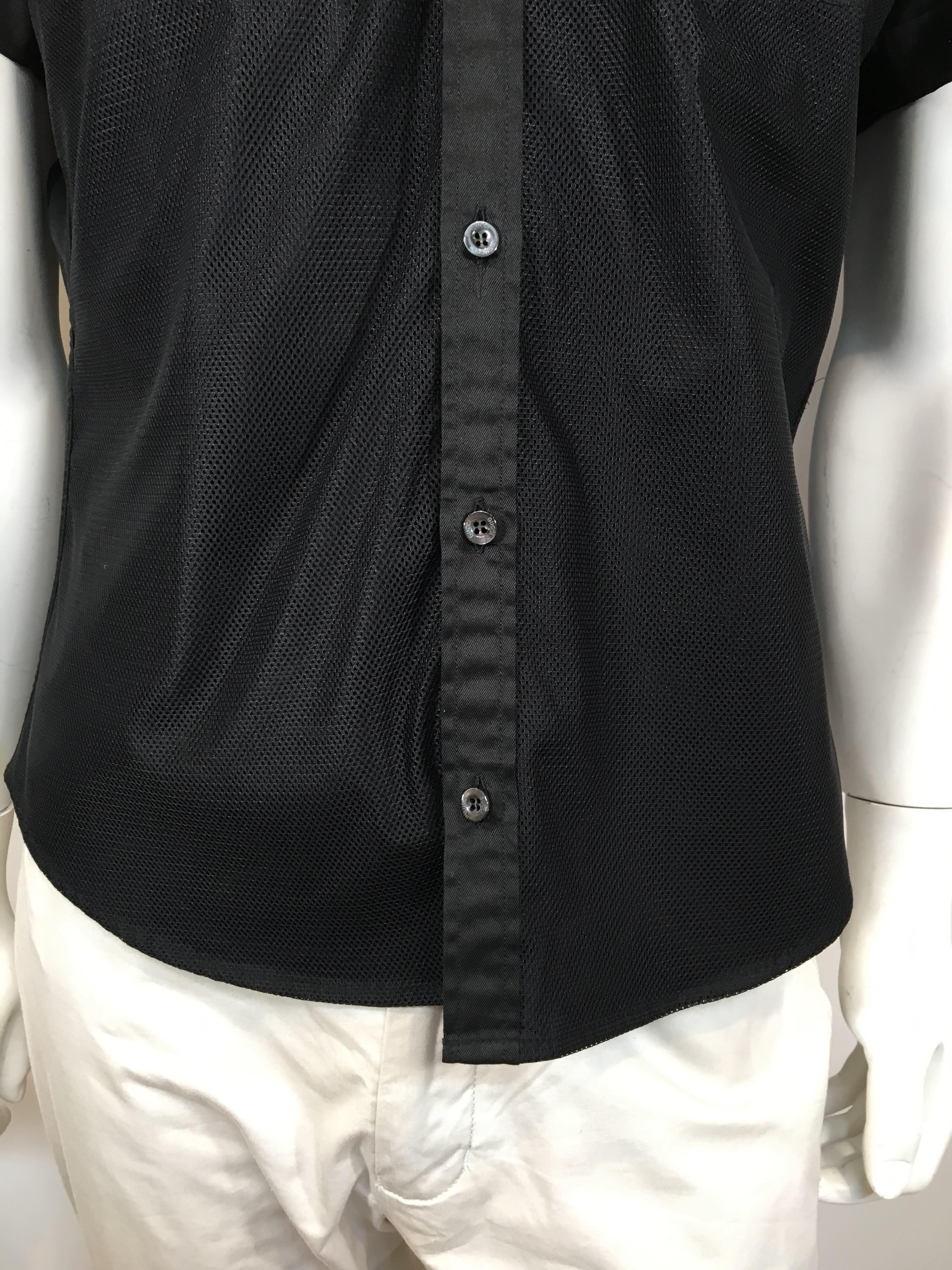 Men's Gucci Black Short Sleeve Button Downs In Good Condition In Bridgehampton, NY