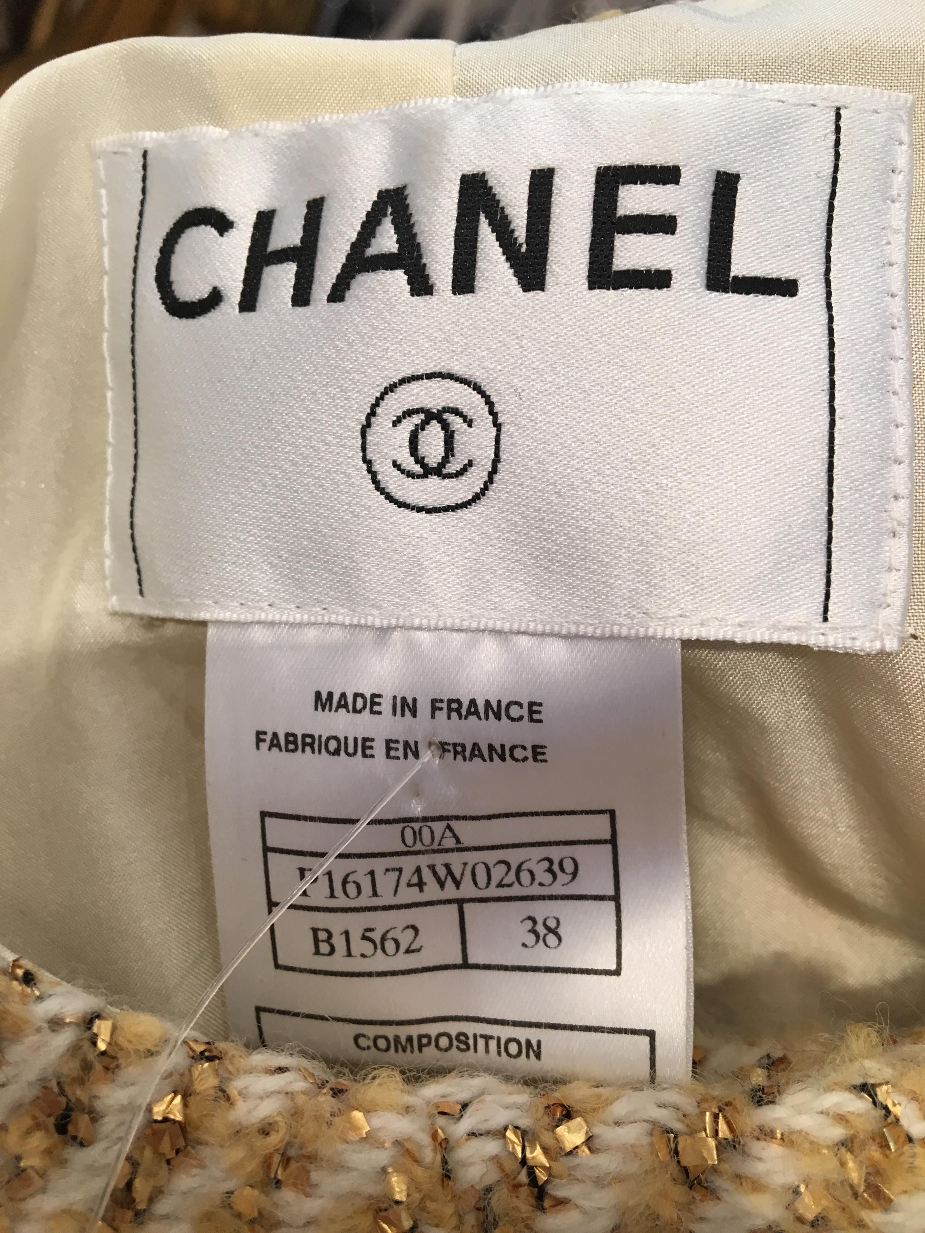 Chanel Gold 2 PC Skirt Suit  8