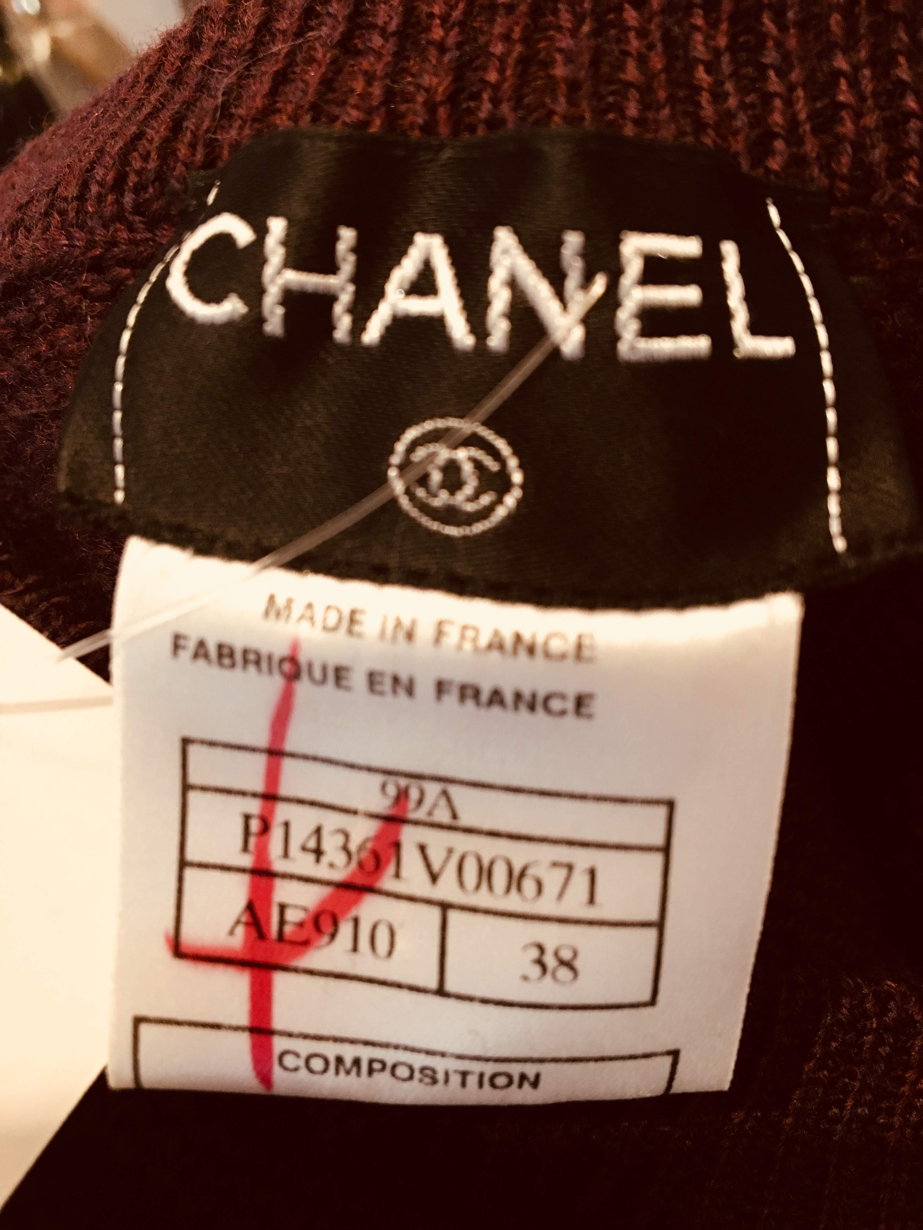 Chanel Maroon Wool Skirt  1