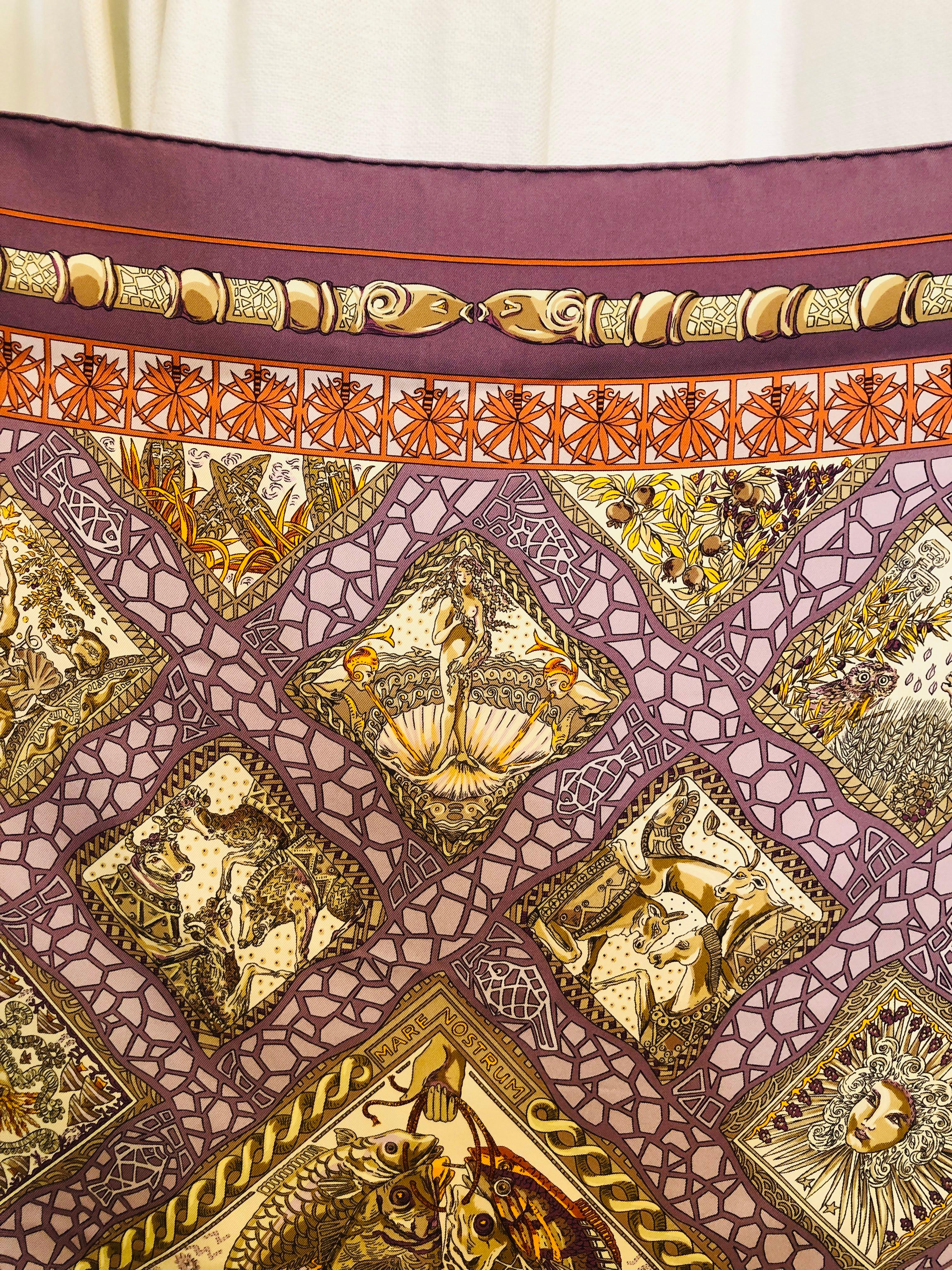 Hermes Silk Scarf In Good Condition In Bridgehampton, NY