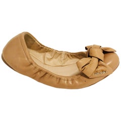 Tan Prada Woven Leather Wedge Sandals For Sale at 1stdibs