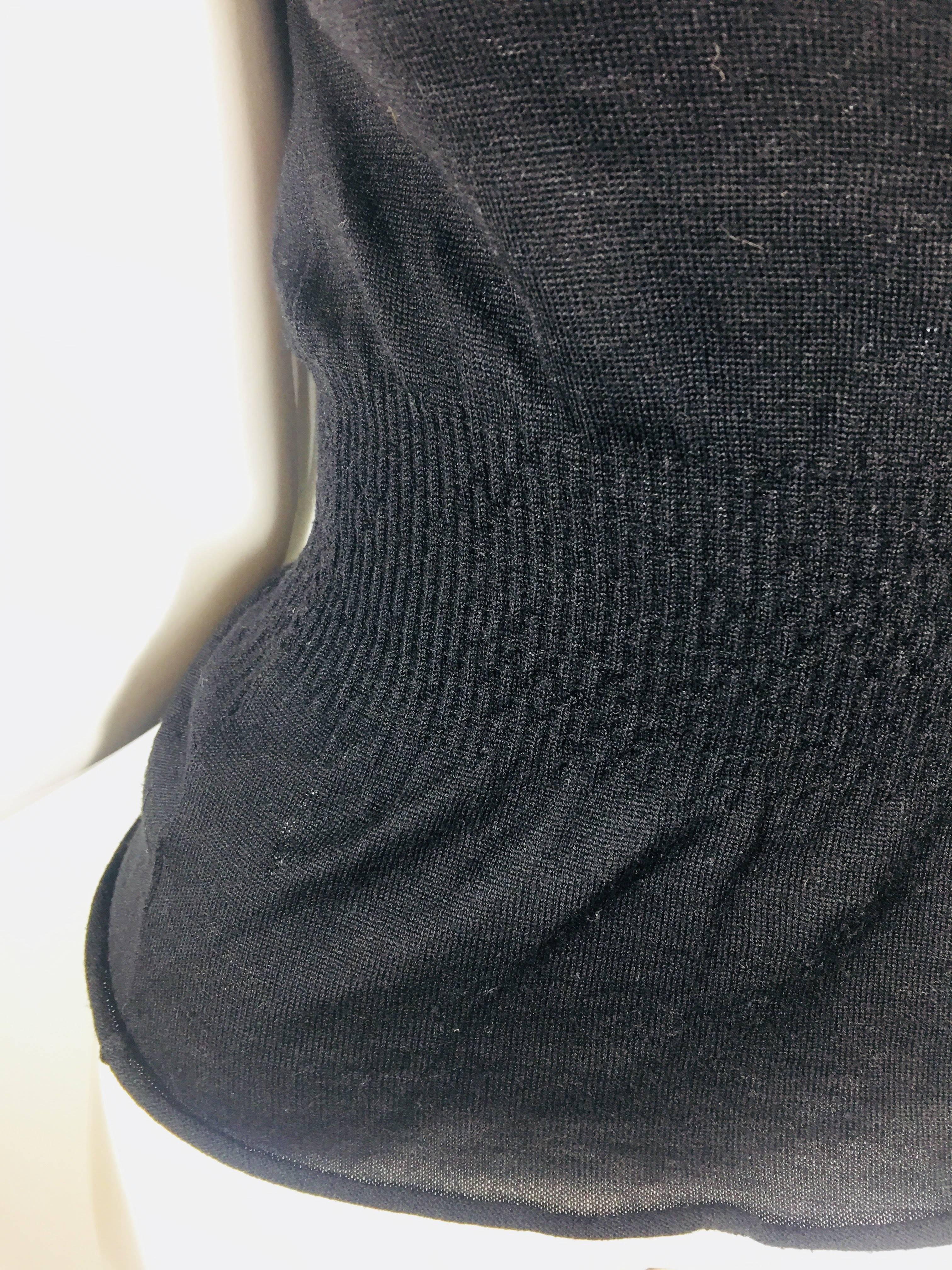 Prada Peplum Top with Cap Sleeves in Black Wool
