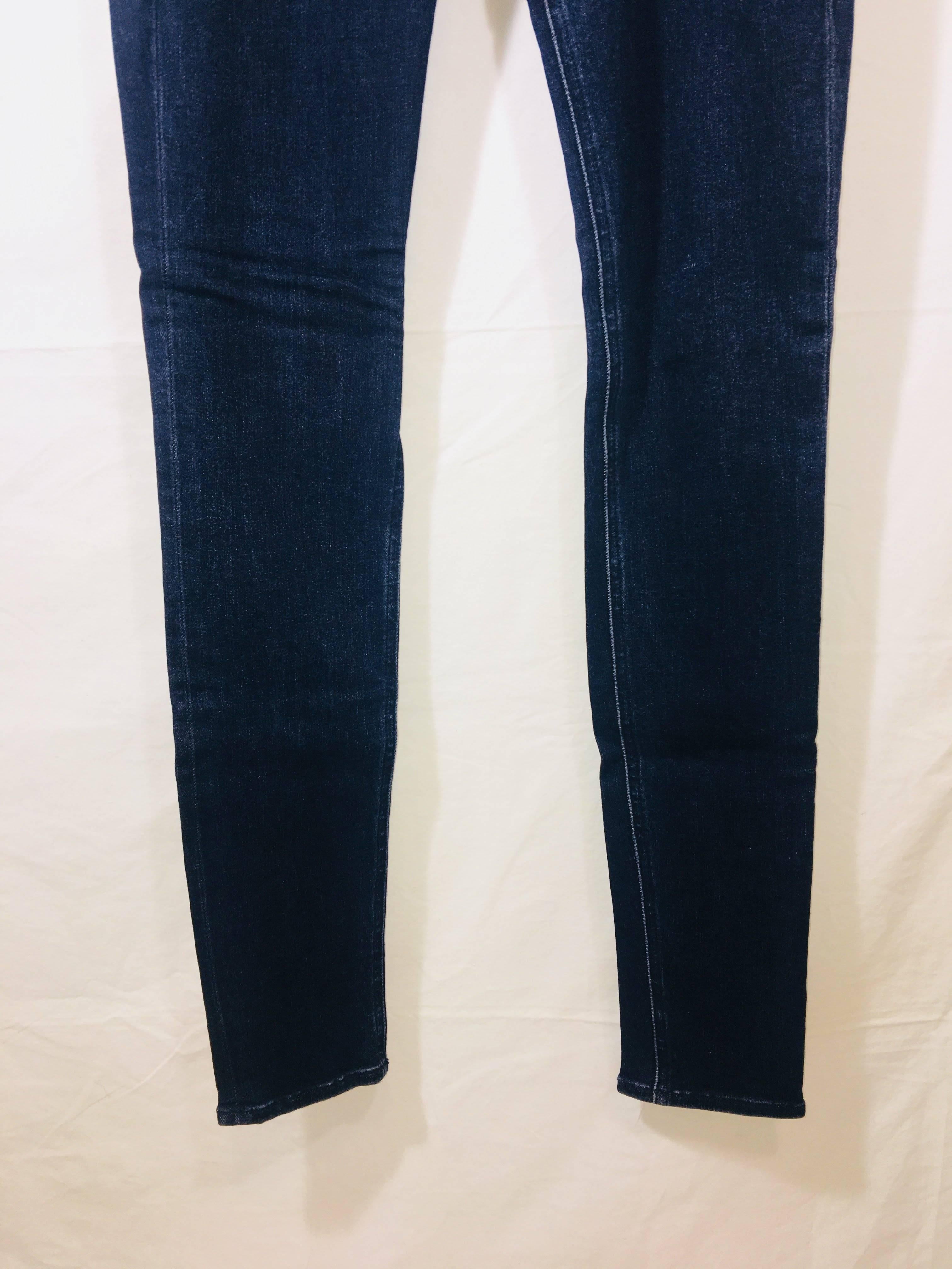 Rag & Bone Skinny Legging Jeans in Dark Wash Cotton.