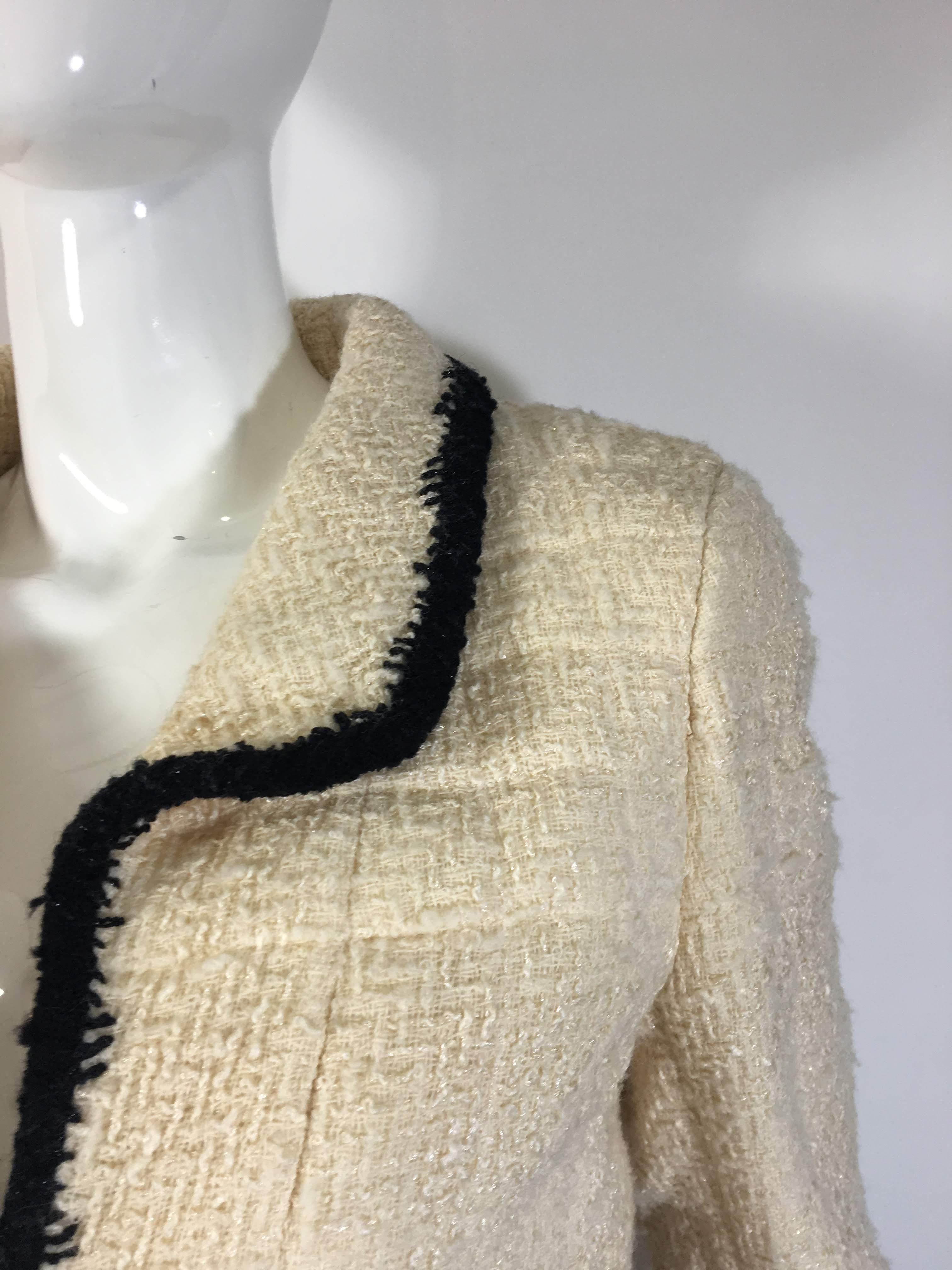 Chanel Textured Wool Jacket  In Good Condition In Bridgehampton, NY