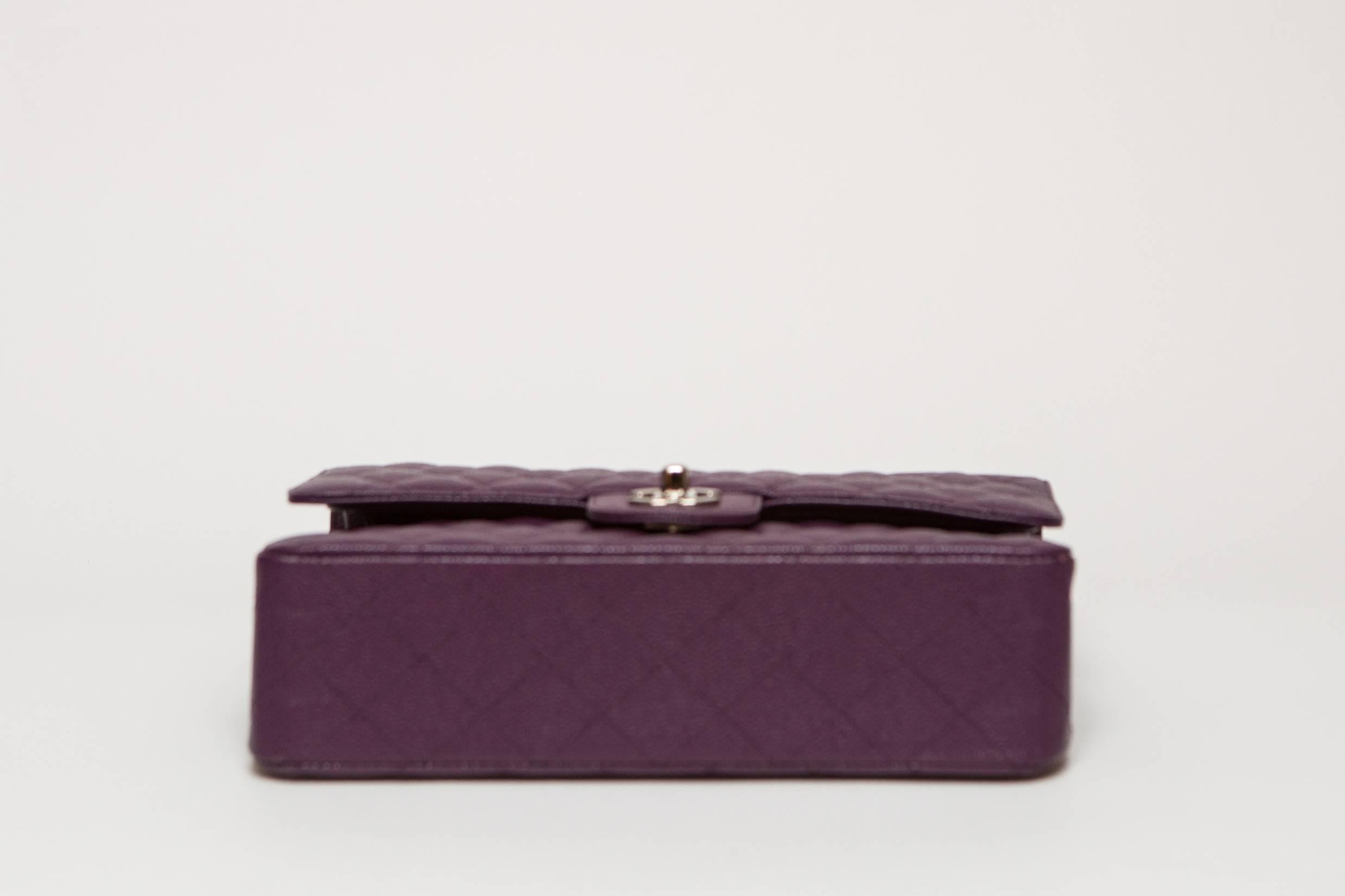 Chanel Purple Quilted Maxi Classic 2.55 1