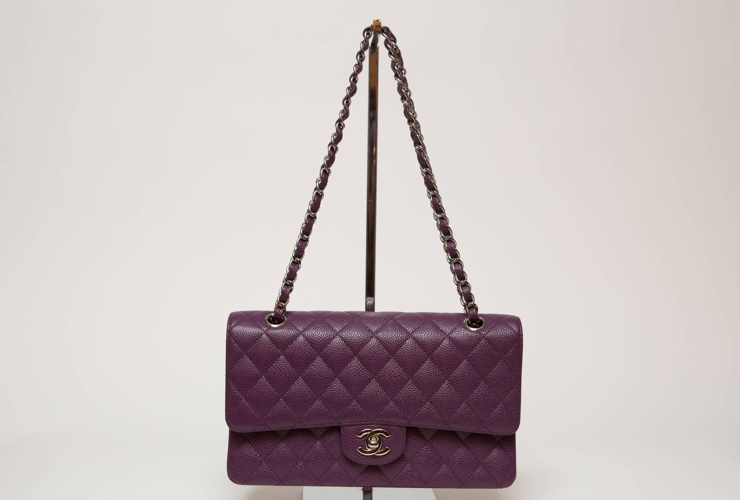 Chanel Purple Quilted Maxi Classic 2.55 3