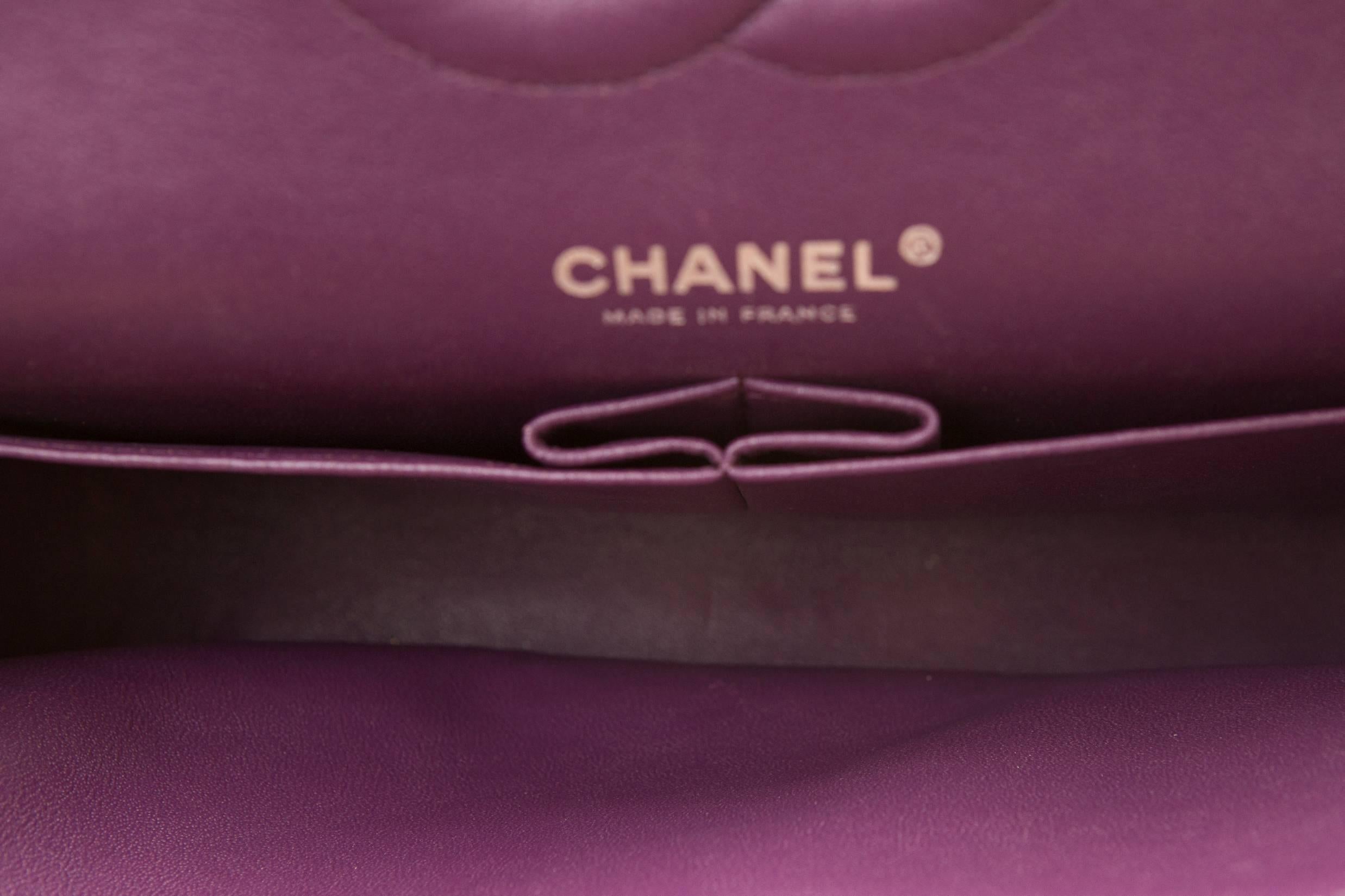 Chanel Purple Quilted Maxi Classic 2.55 4
